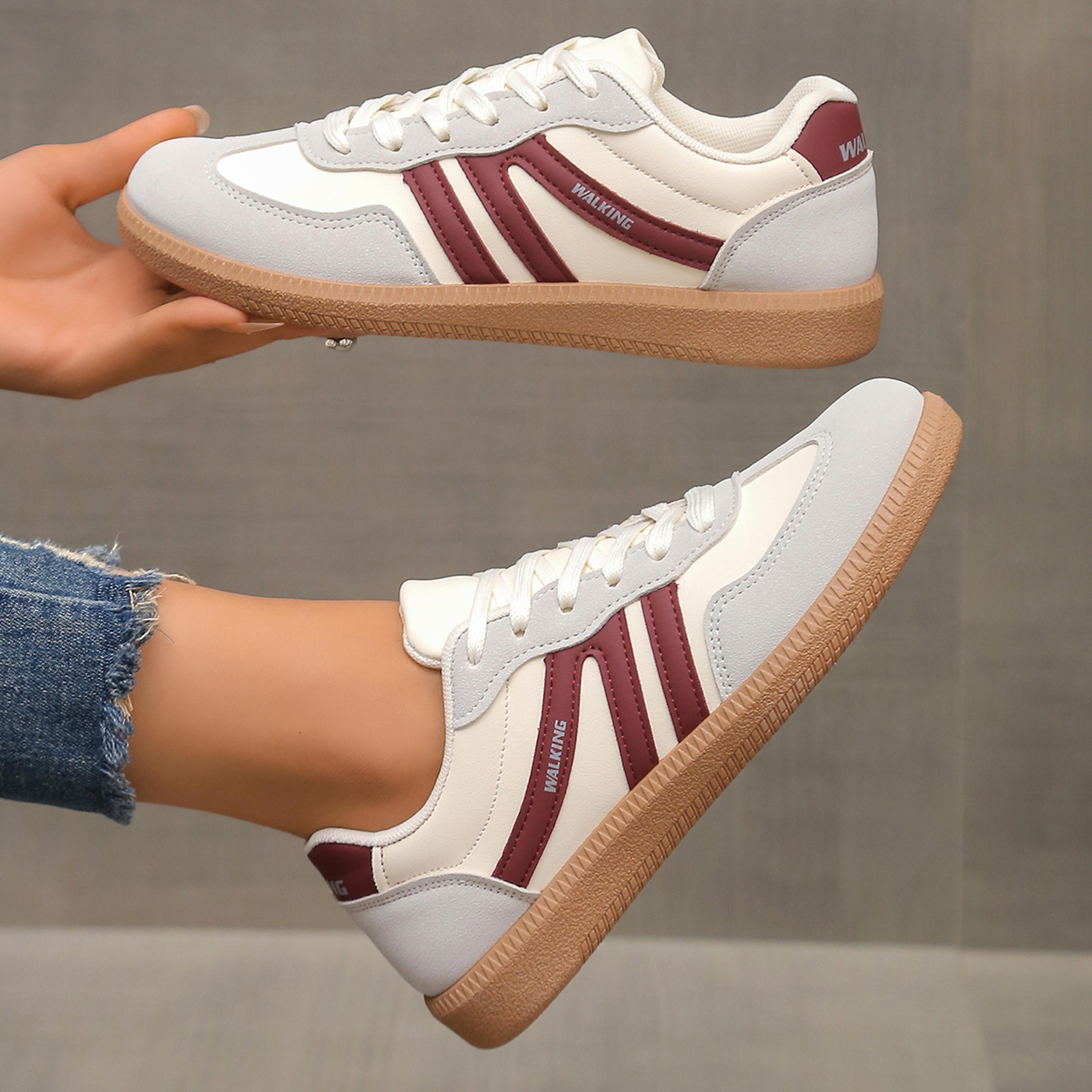 Womens Cow Suede LaceUp Sneakers With Rubber Sole For Casual Wear 7