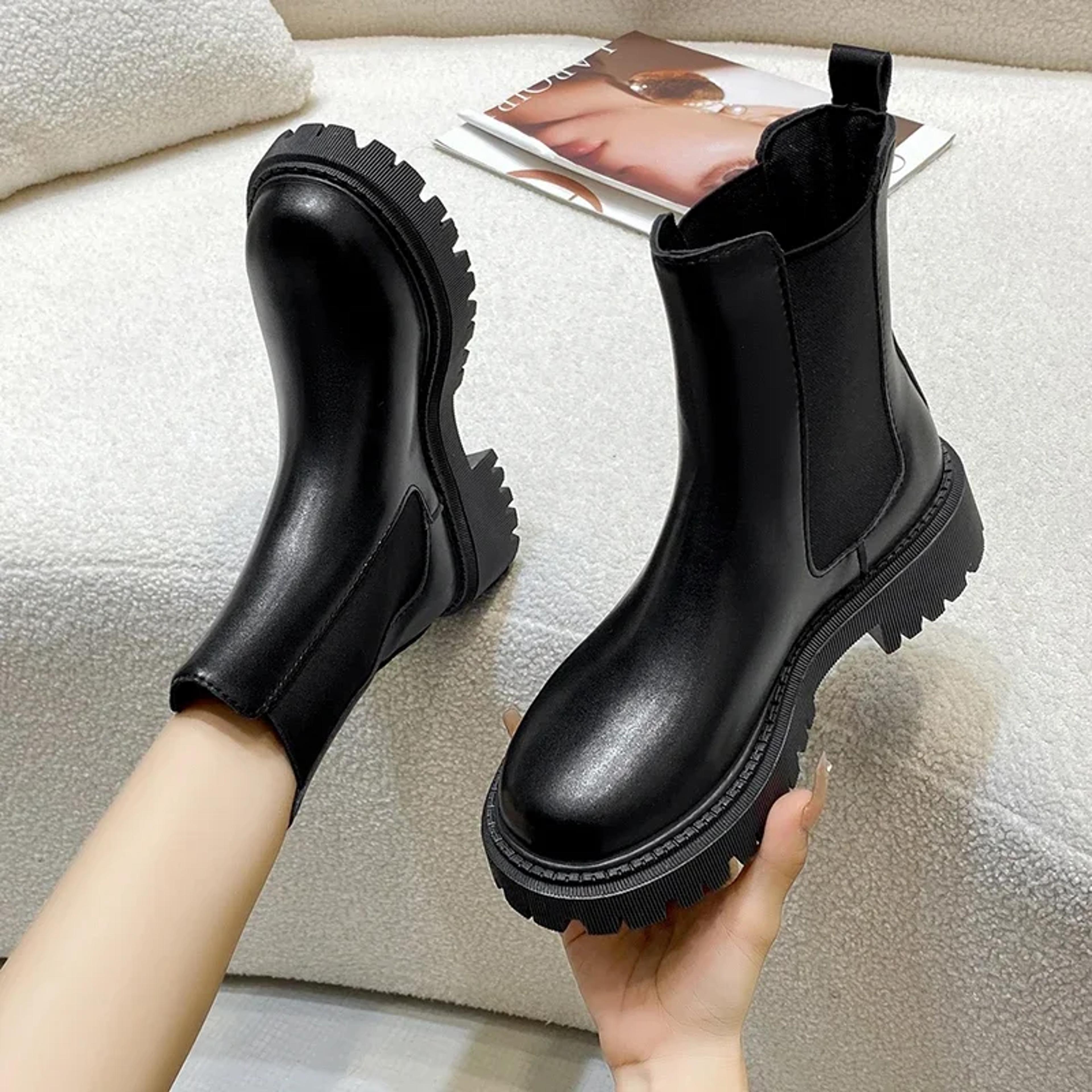 Womens Waterproof MidCalf Winter Boots With Thick Platform Soles 1