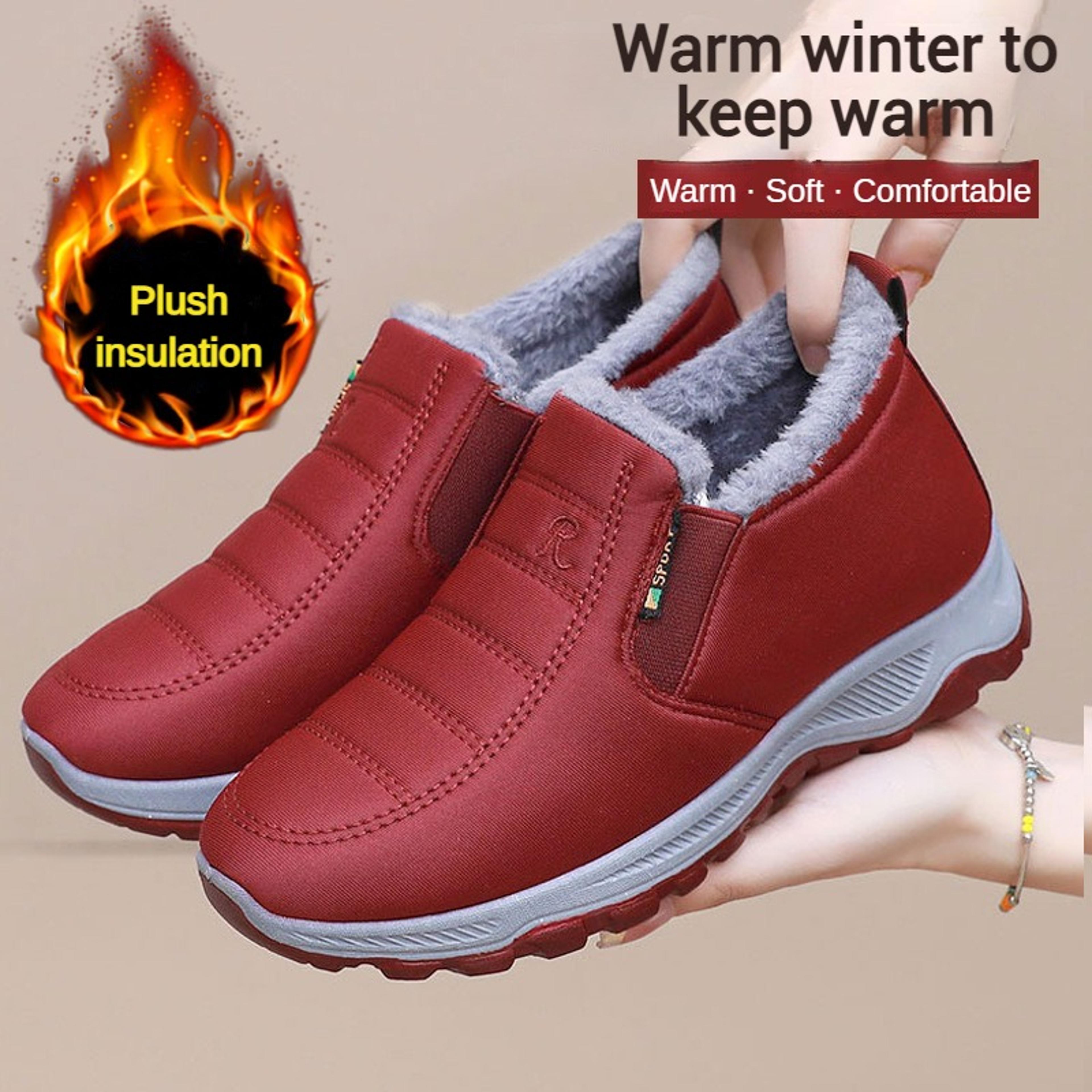 Womens Winter SlipOn Ankle Boots With Plush Lining And Rubber Sole 4