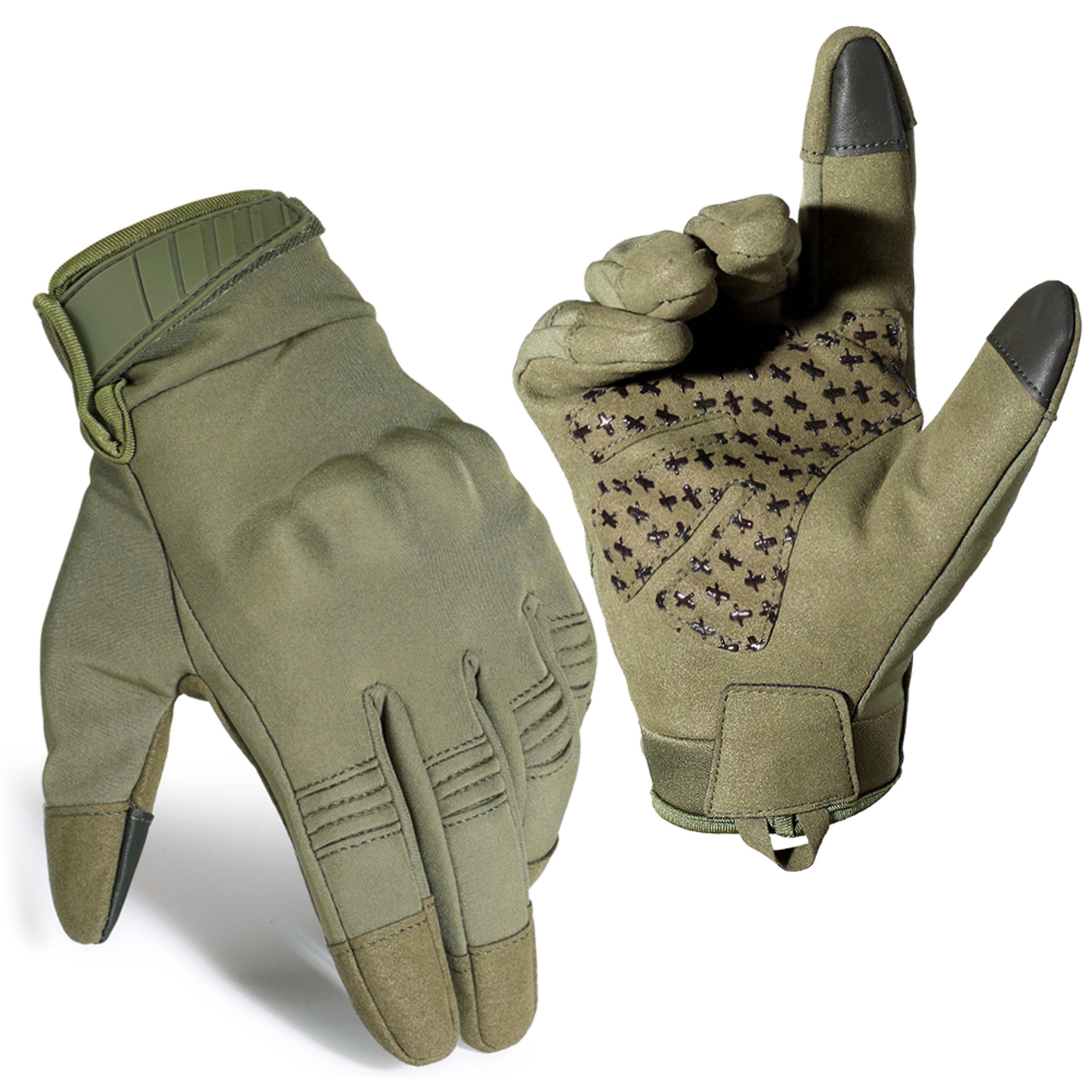 touchscreen winter thermal gloves with anti-slip grip and protective padding