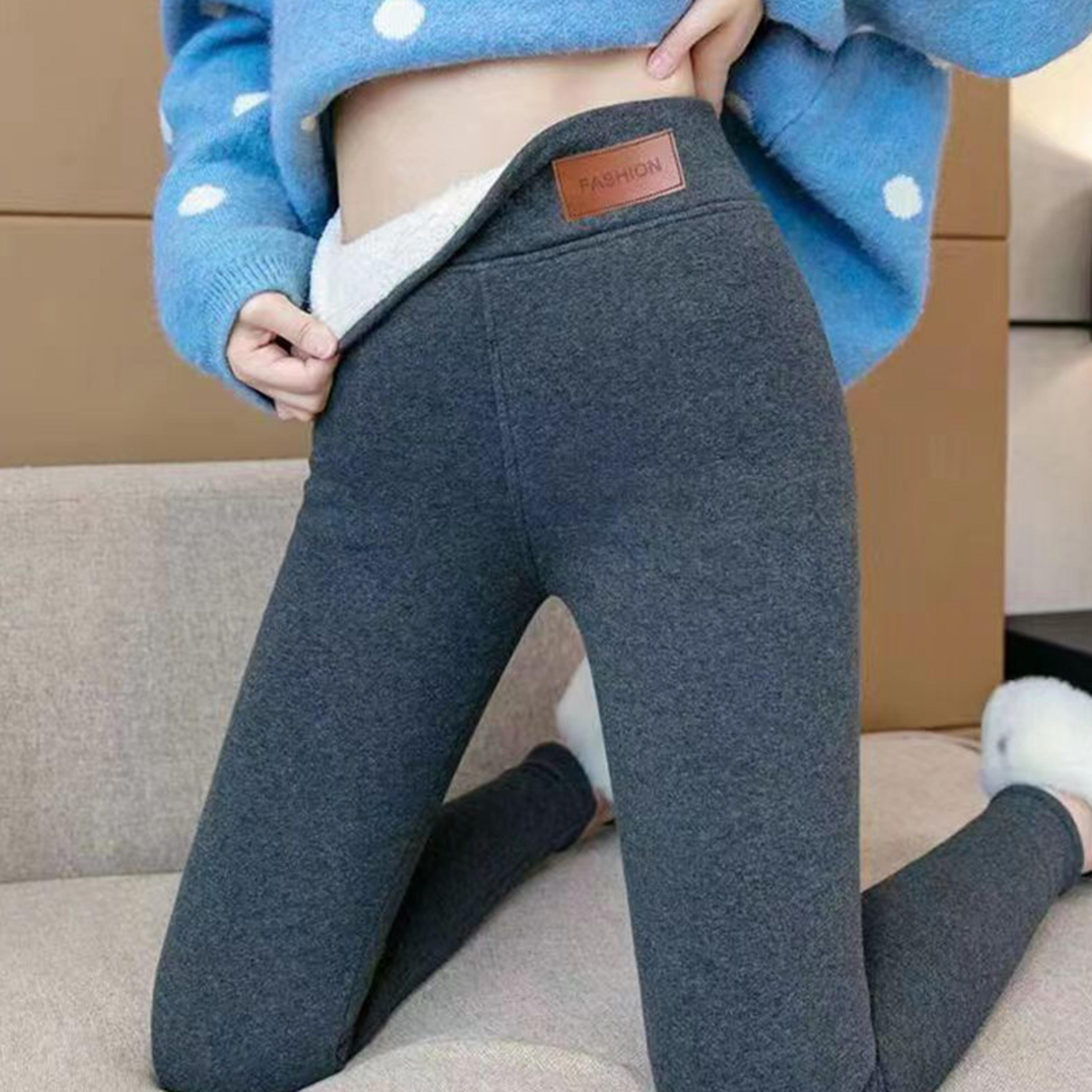 Womens High Waist Thermal Fleece Leggings With Stretchy Seamless Design 4