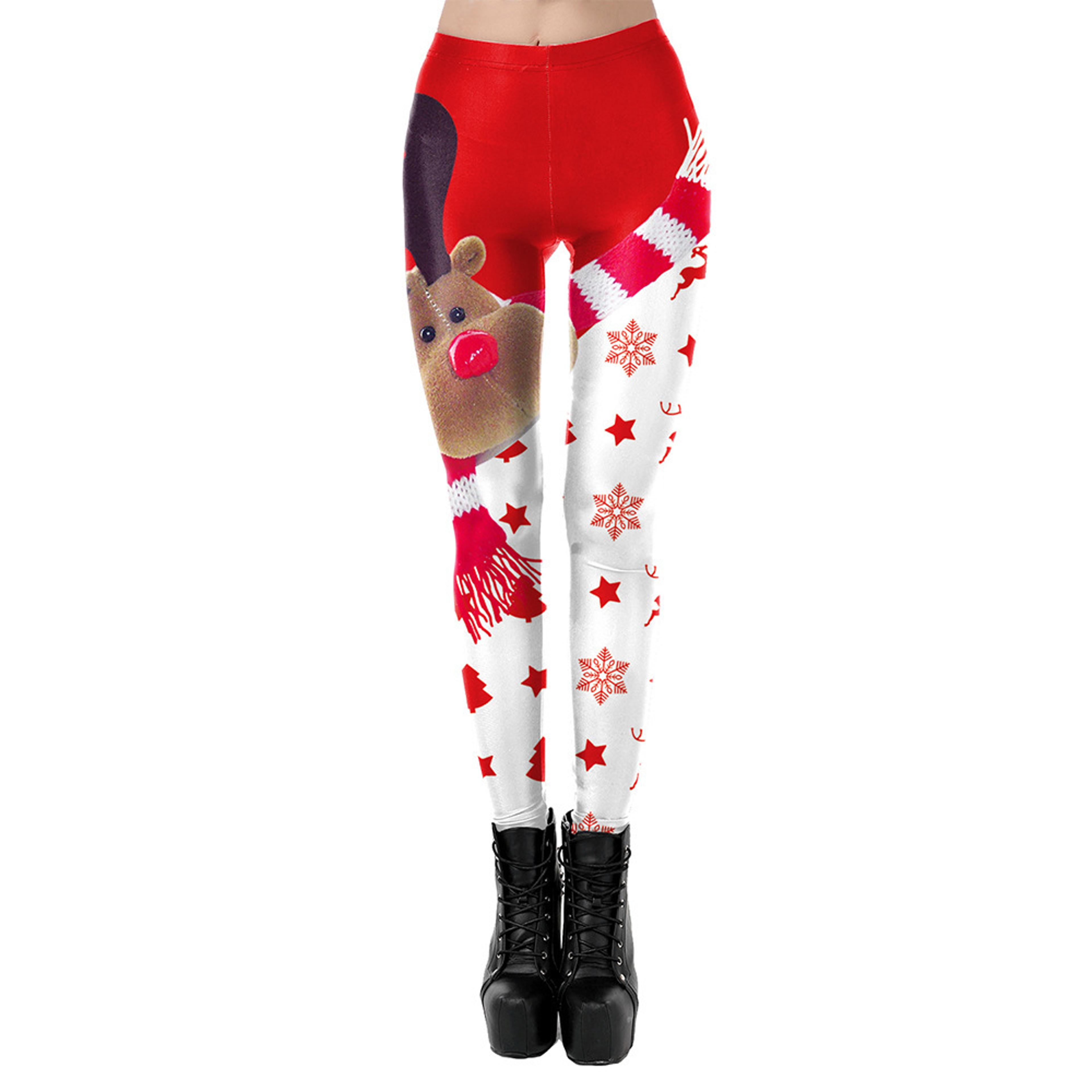 Womens Christmas Stripe Leggings With Stretchy MidRise Fit 5