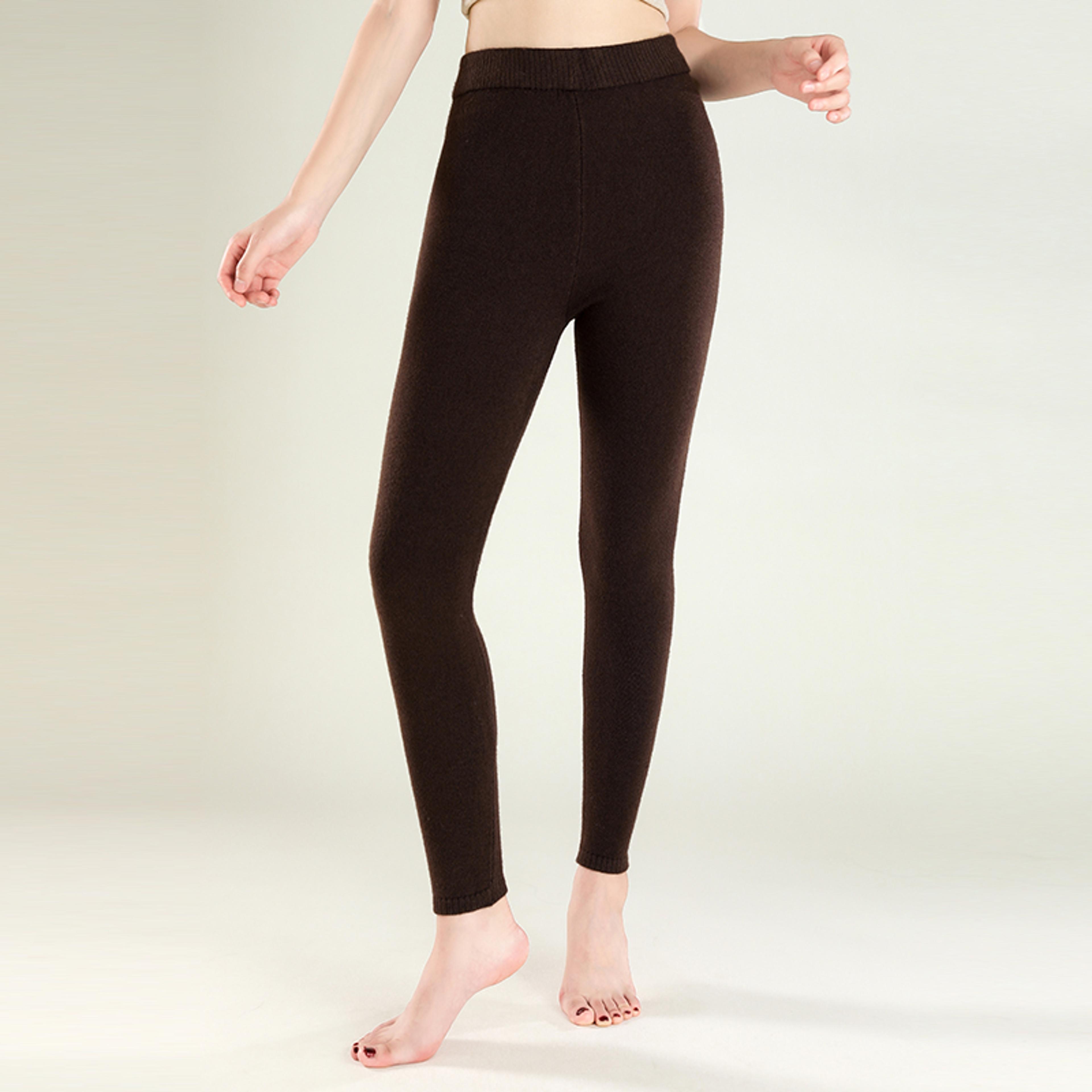 Womens Wool Leggings Slim Fit Seamless AnkleLength Winter Pants 5
