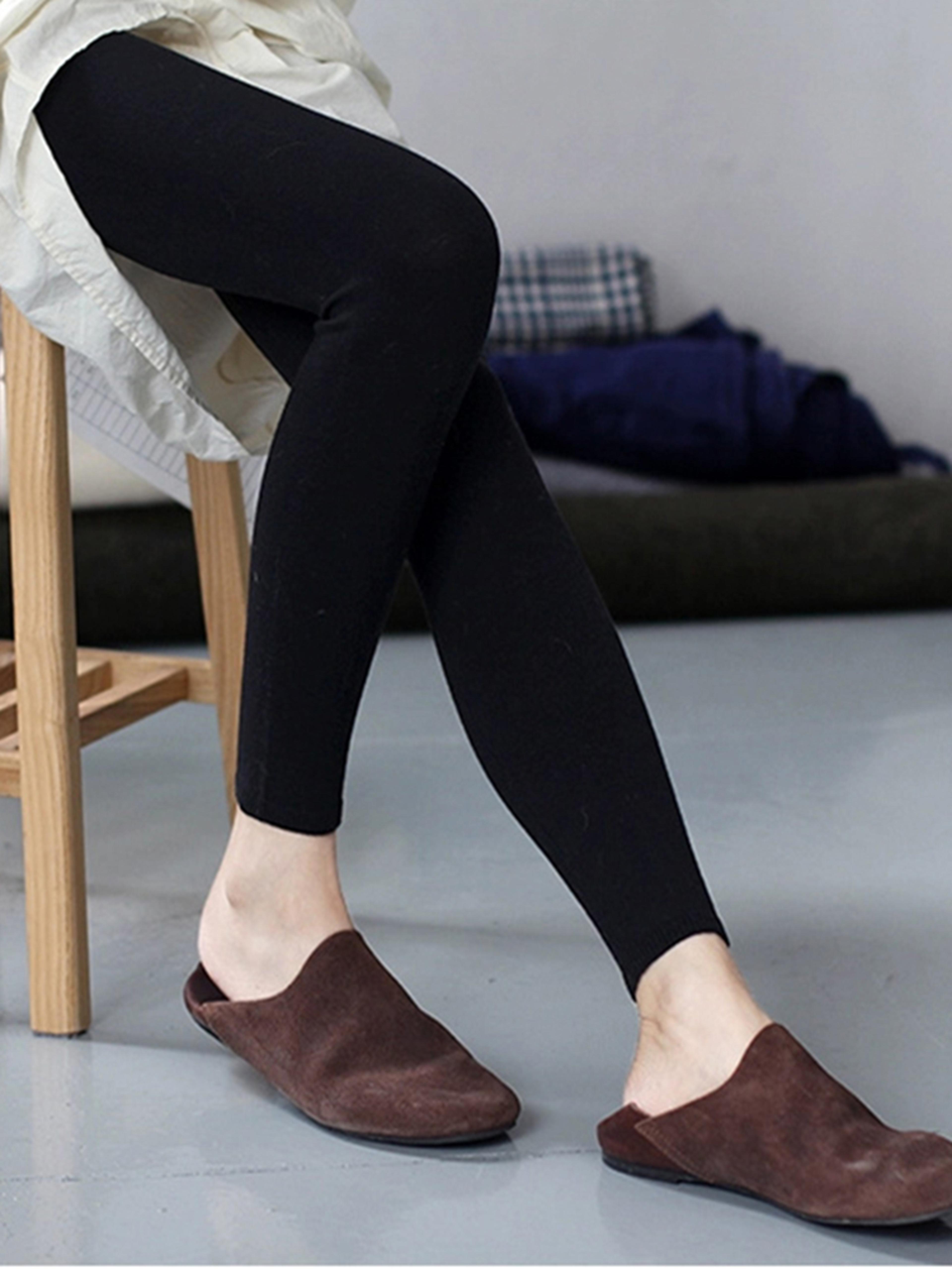women's high waisted wool blend leggings for fall and winter