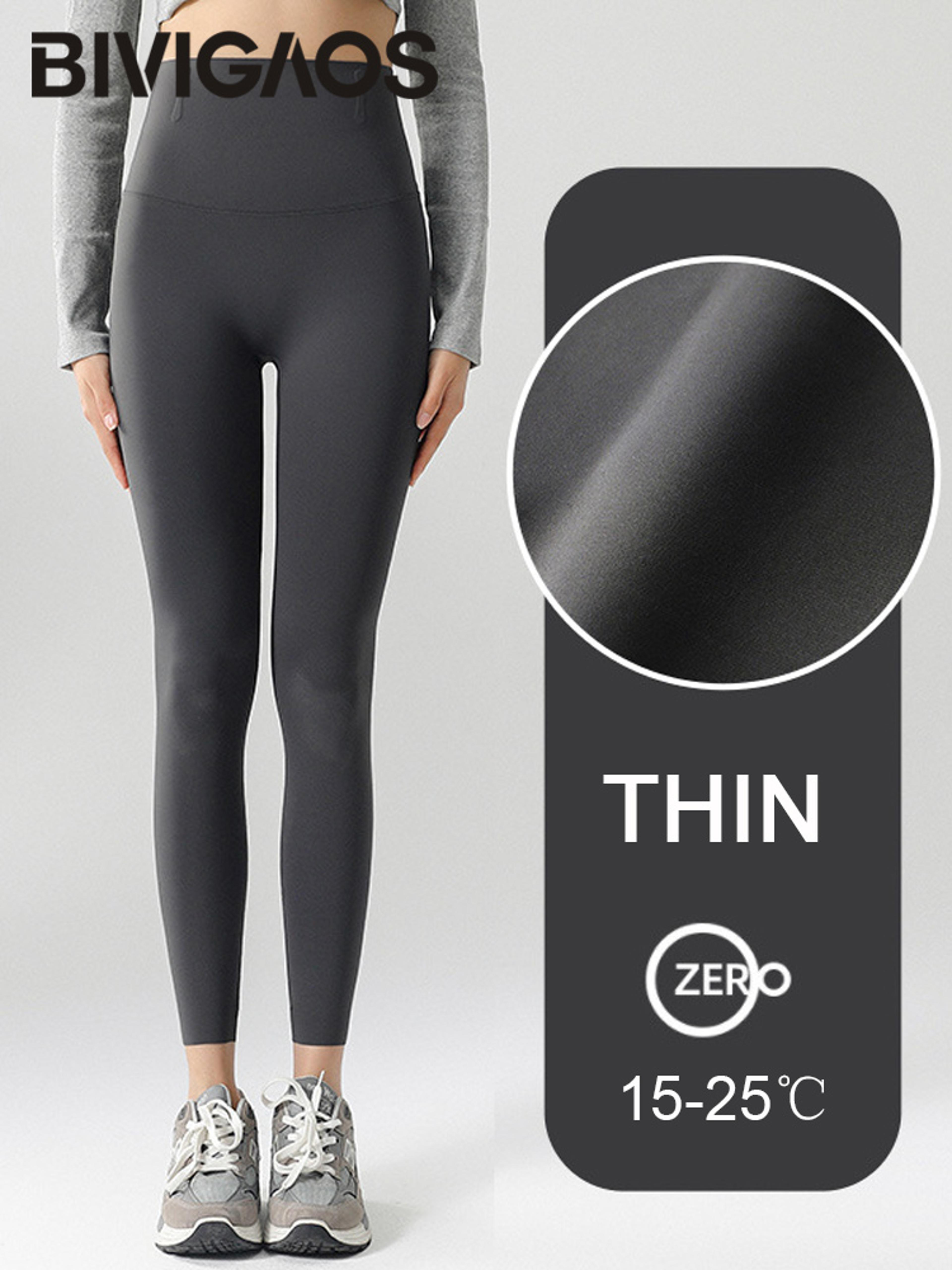 Womens High Waist Fleece Lined Leggings With Seamless Stretch Fit 13