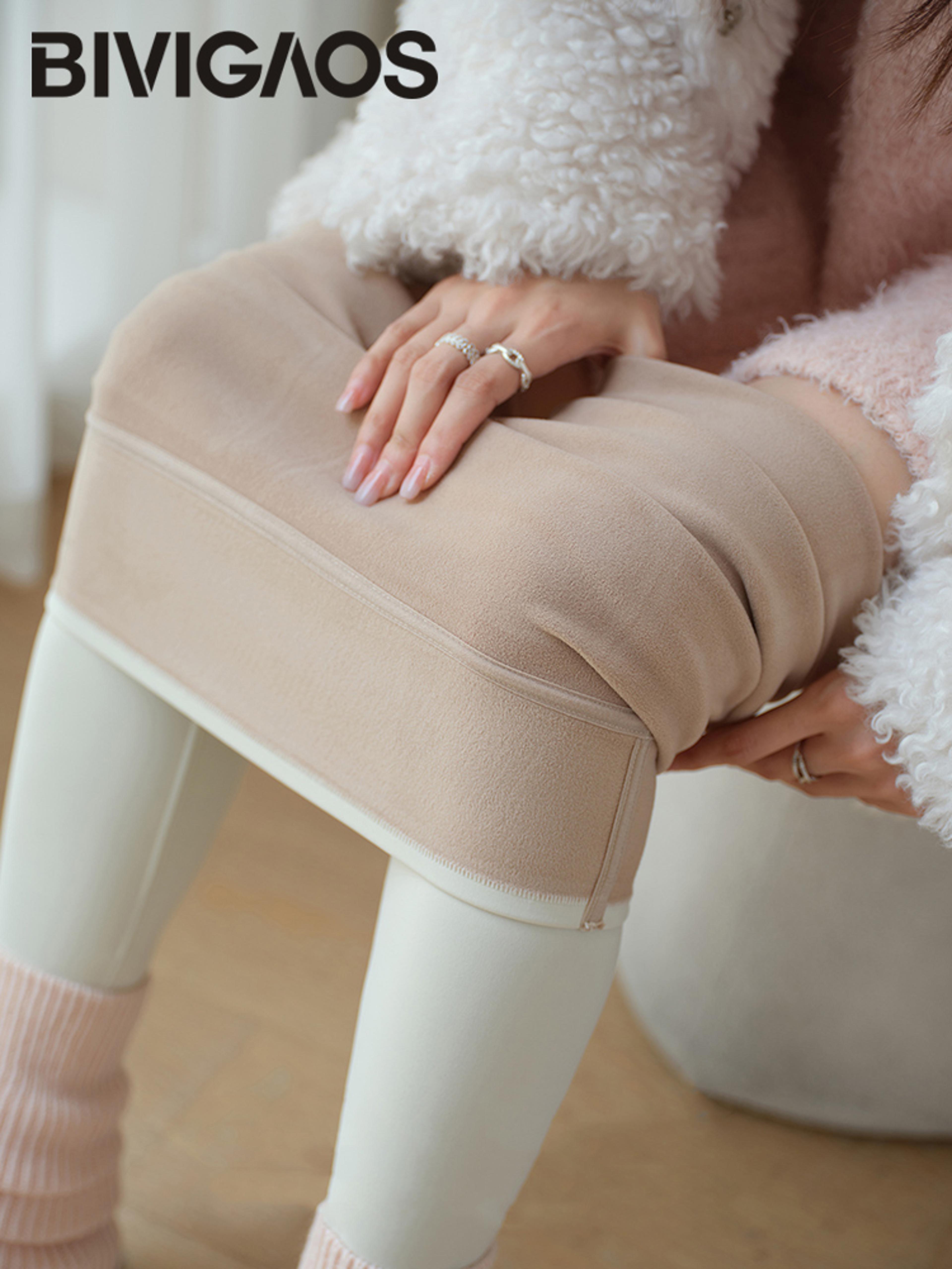 Womens High Waist Fleece Leggings With Seamless Stretch Fit For Winter 4