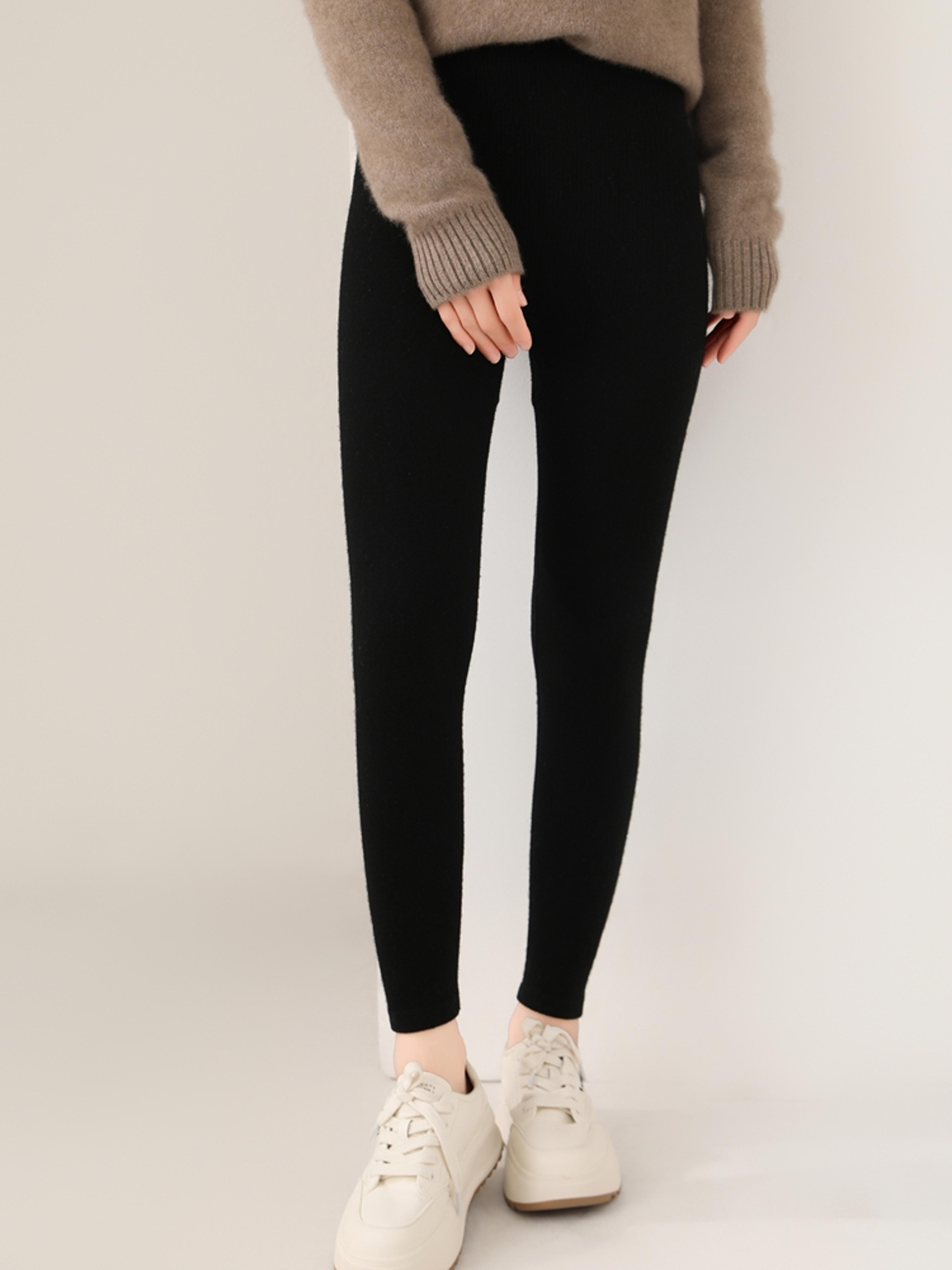 Womens 100 Merino Wool HighWaisted Knit Leggings For Fall And Winter 7