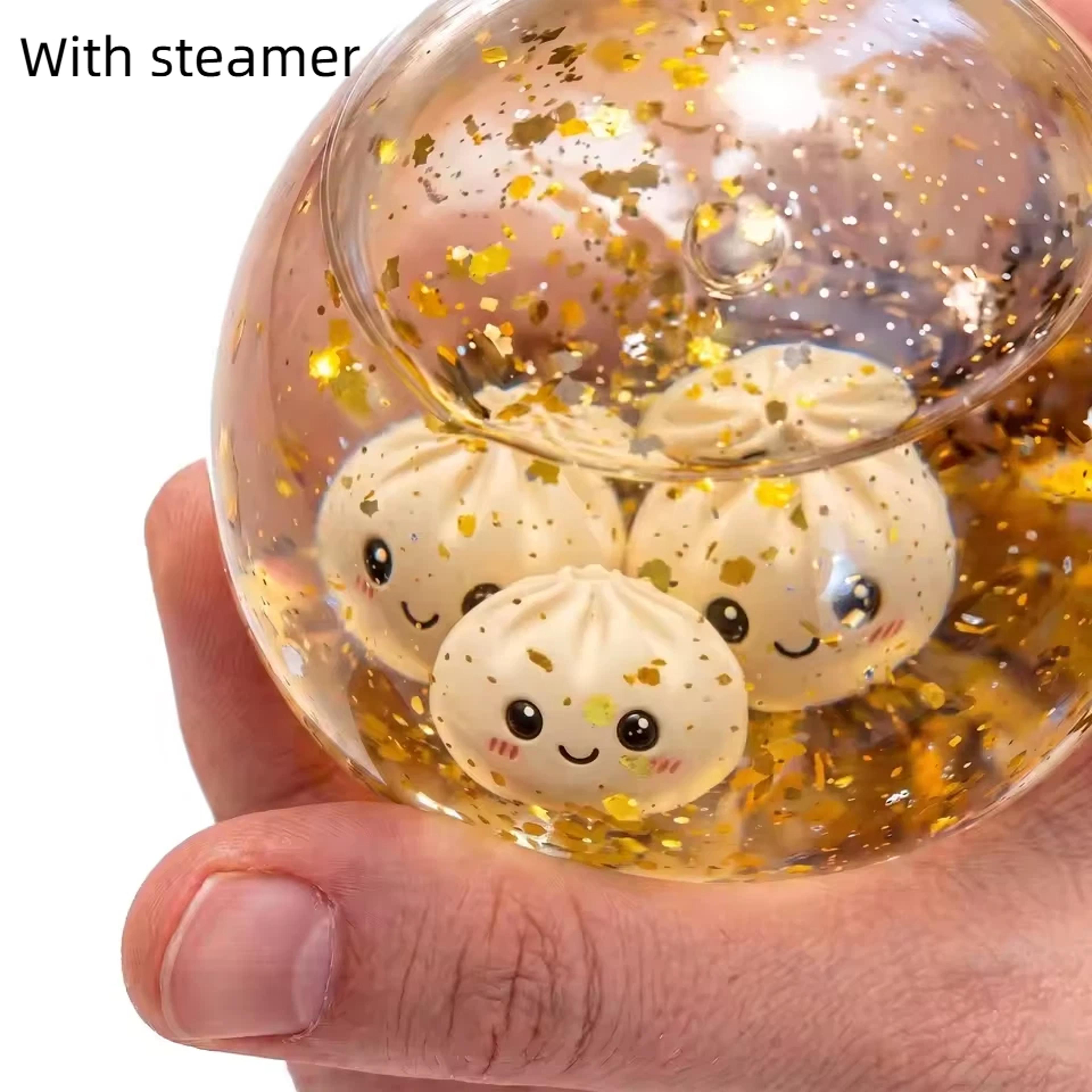 Glitter Dumpling Squishy Fidget Toy  Colorful Steamed Bun Stress Relief Toy 8