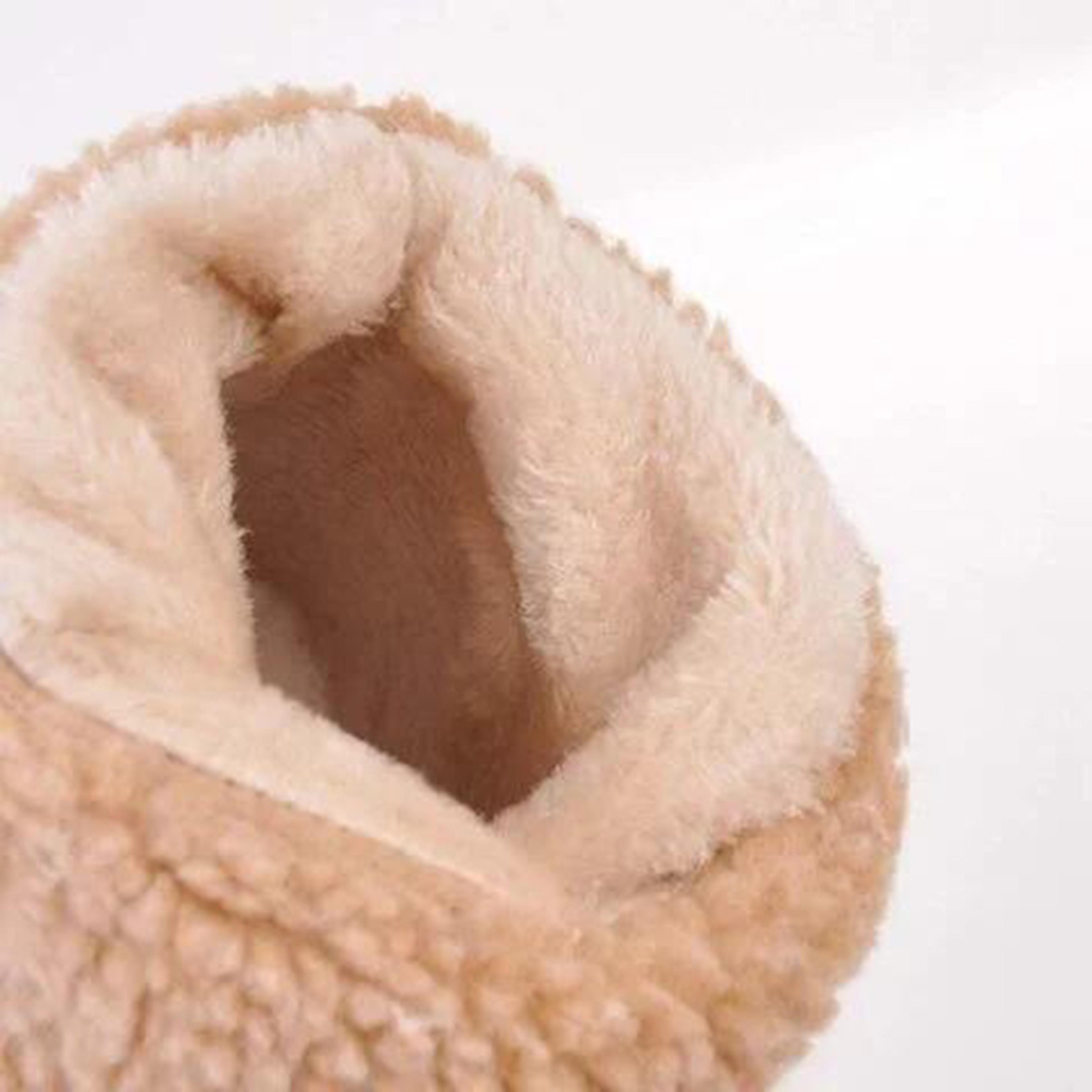 Womens Winter Ankle Boots With Plush Lining And Chunky Square Heels 3