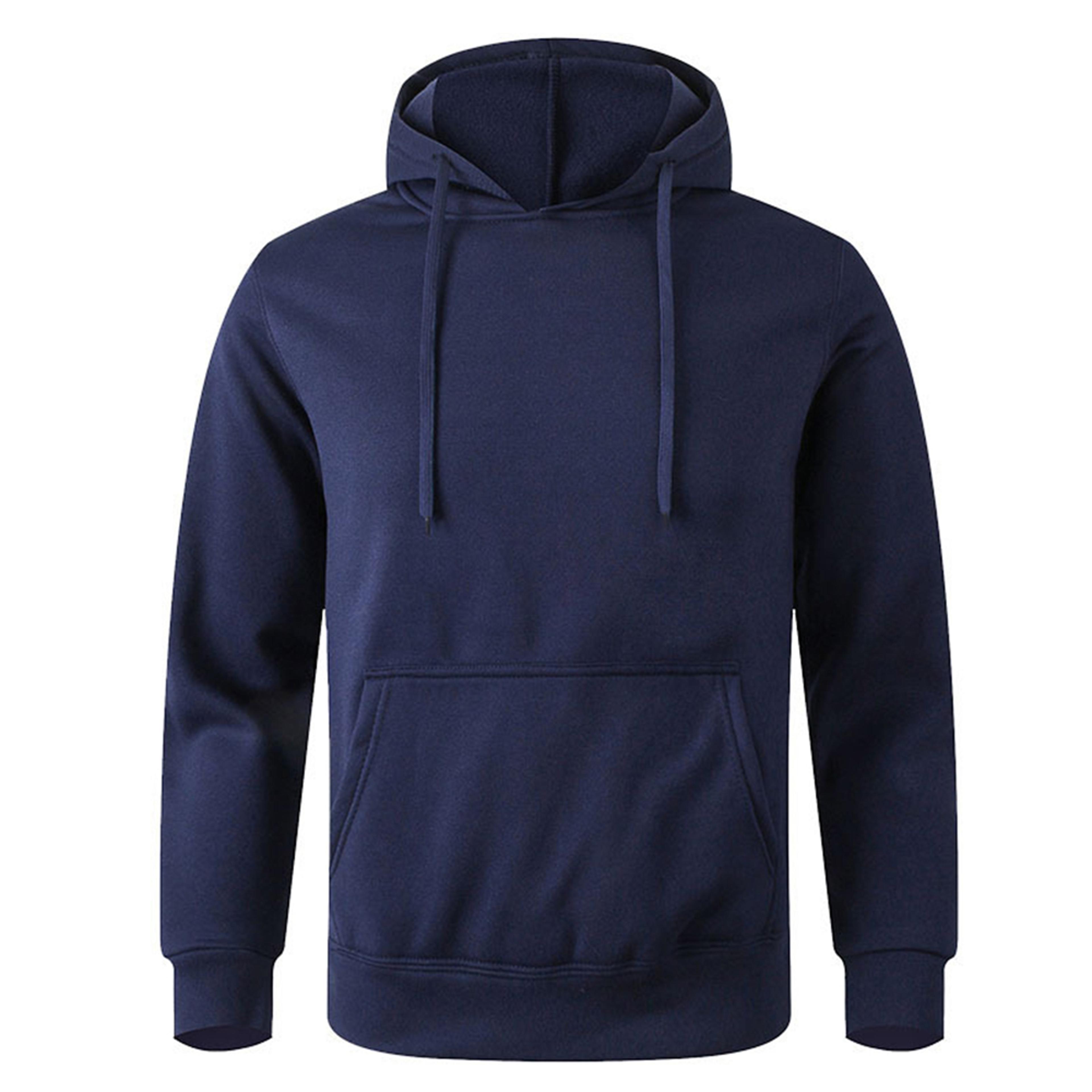 Unisex Solid Color Pullover Hoodie With Kangaroo Pocket And Ribbed Cuffs 5