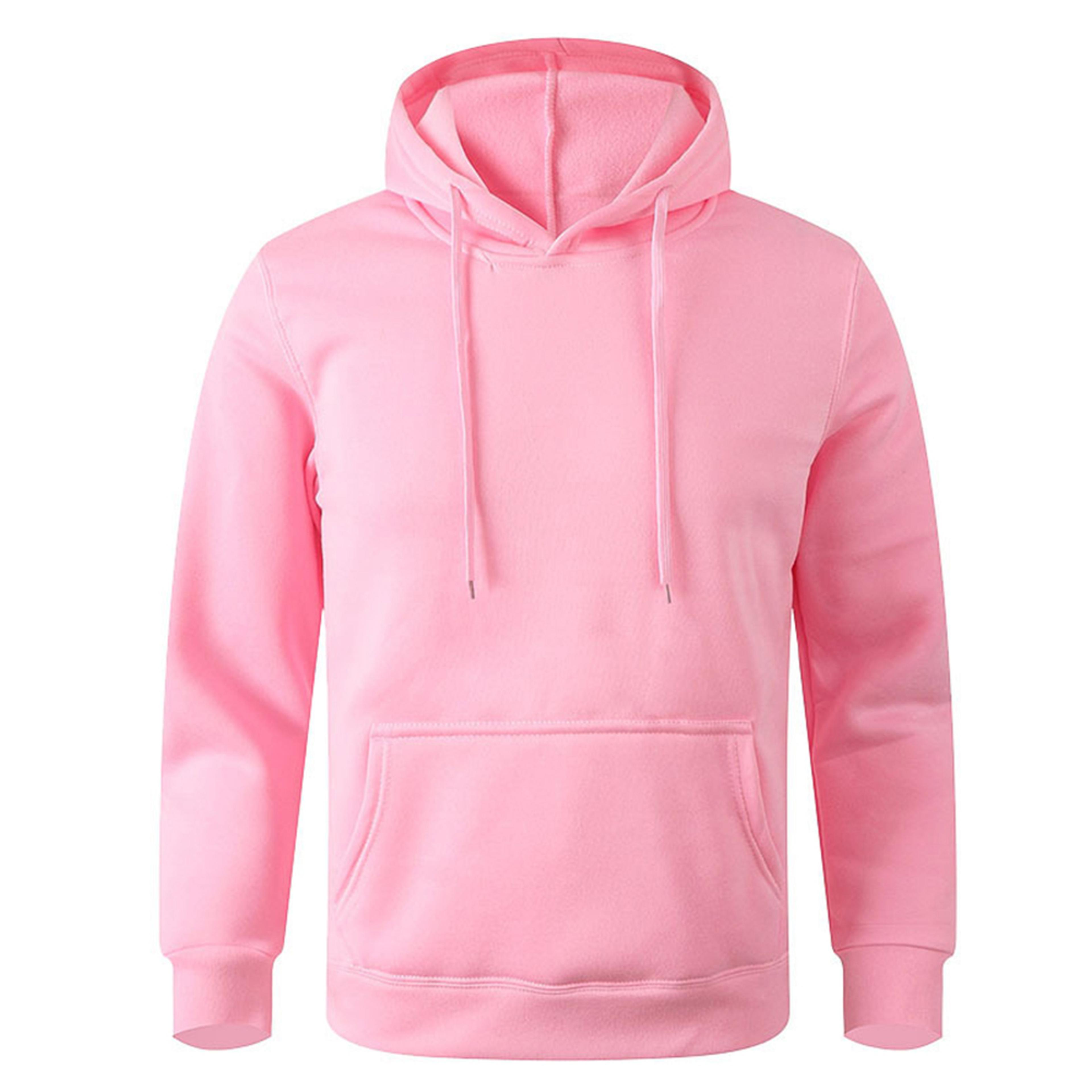 Unisex Solid Color Pullover Hoodie With Kangaroo Pocket And Ribbed Cuffs 16