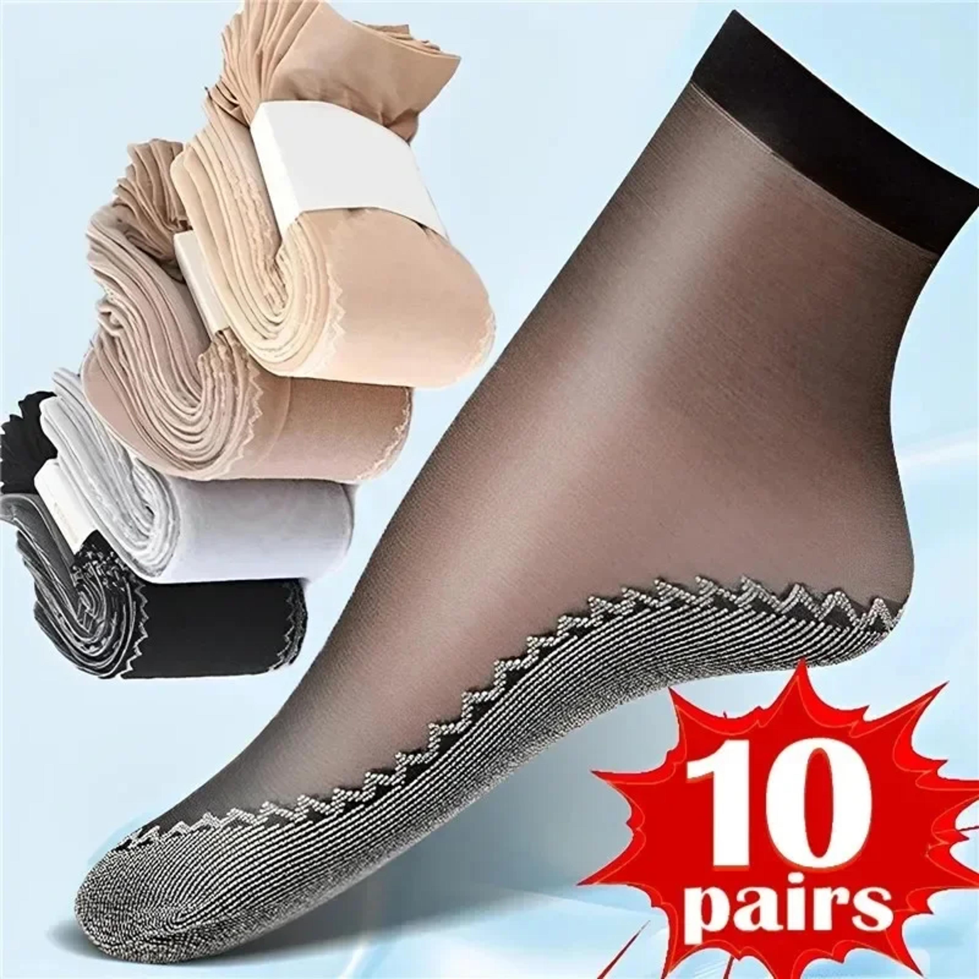 Womens UltraThin Breathable Nylon Ankle Socks With NonSlip Cotton Soles 3