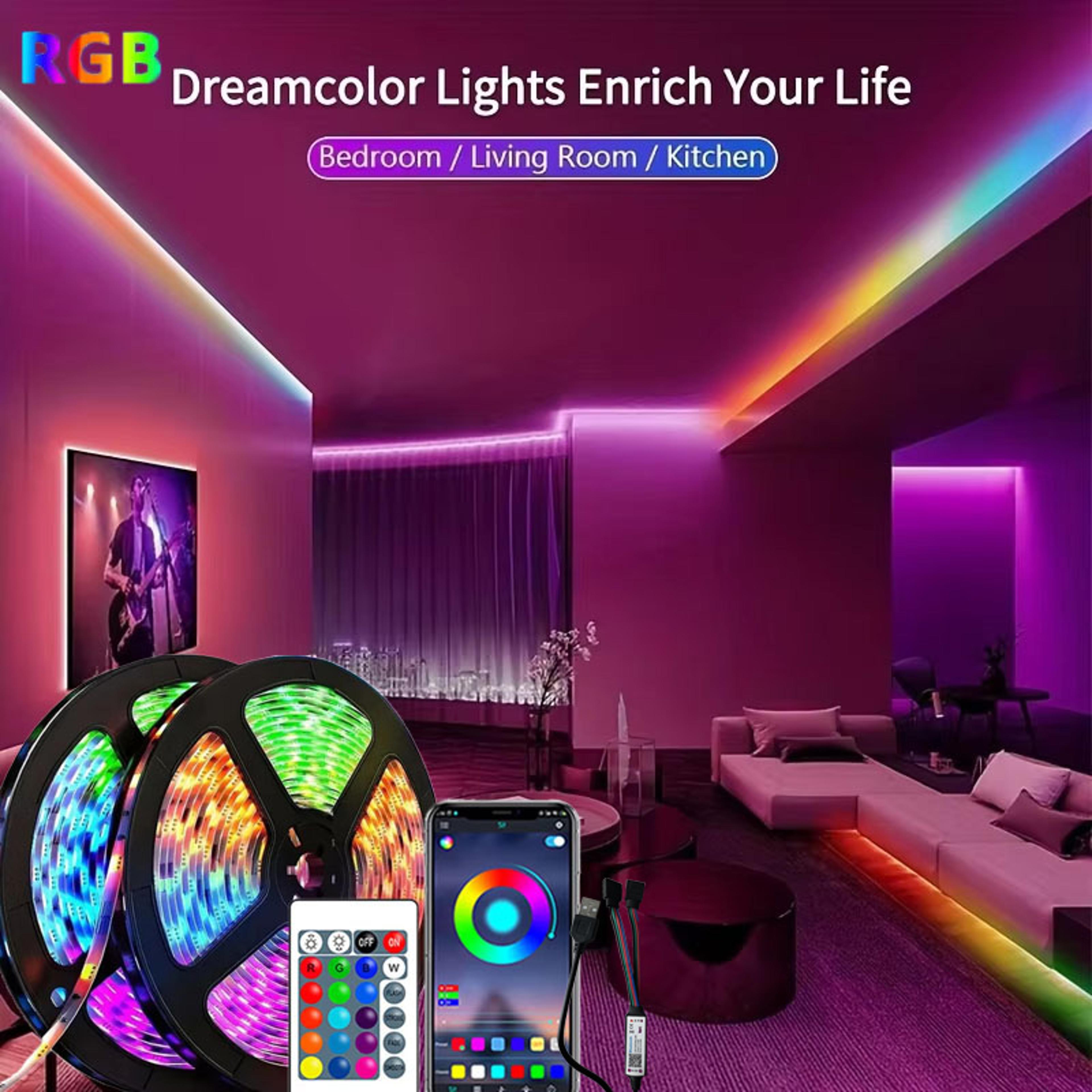 RGB LED Strip Lights With USB Power Bluetooth And 24Key Remote Control 1