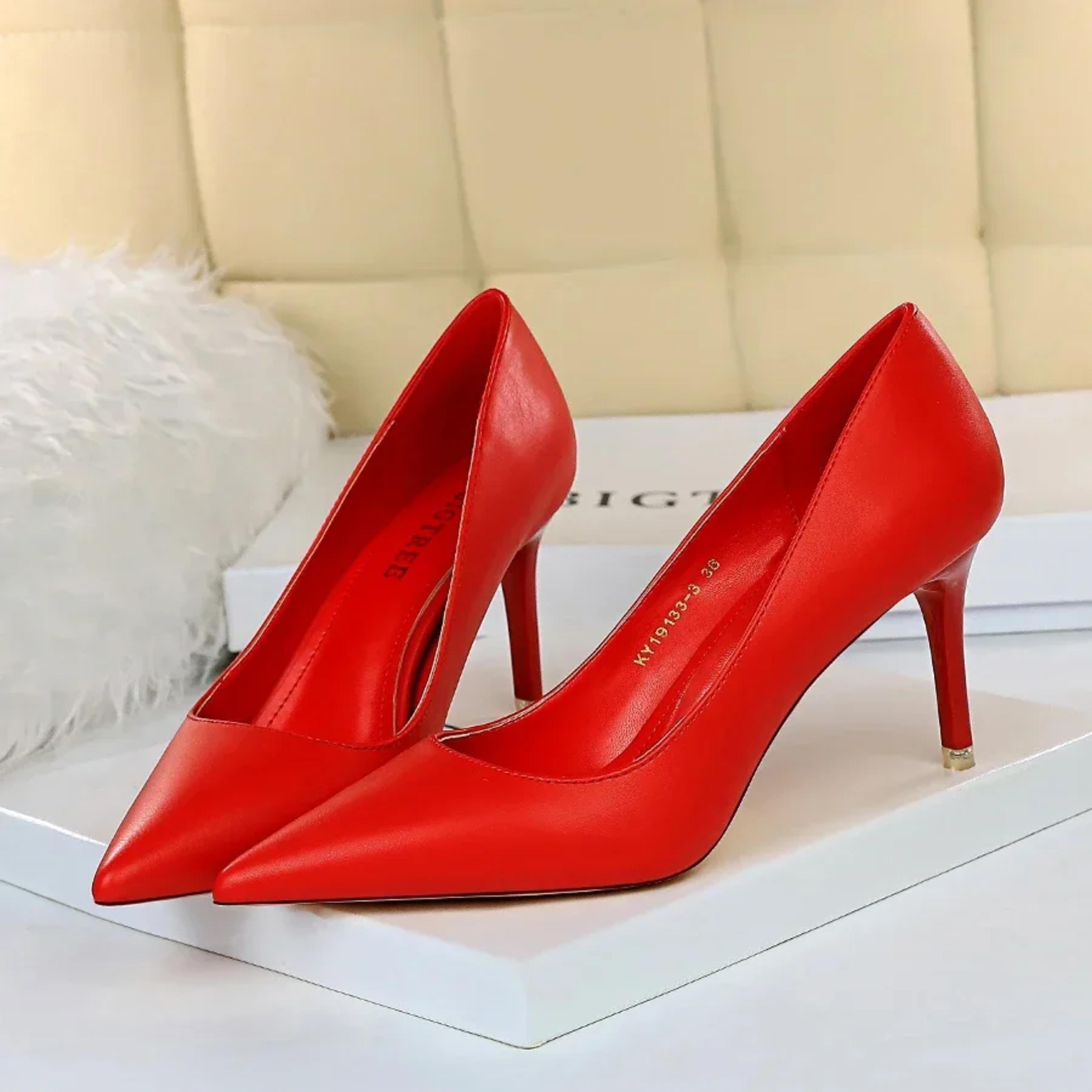 Womens Pointed Toe High Heel Pumps With Thin Heels And SlipOn Design 14