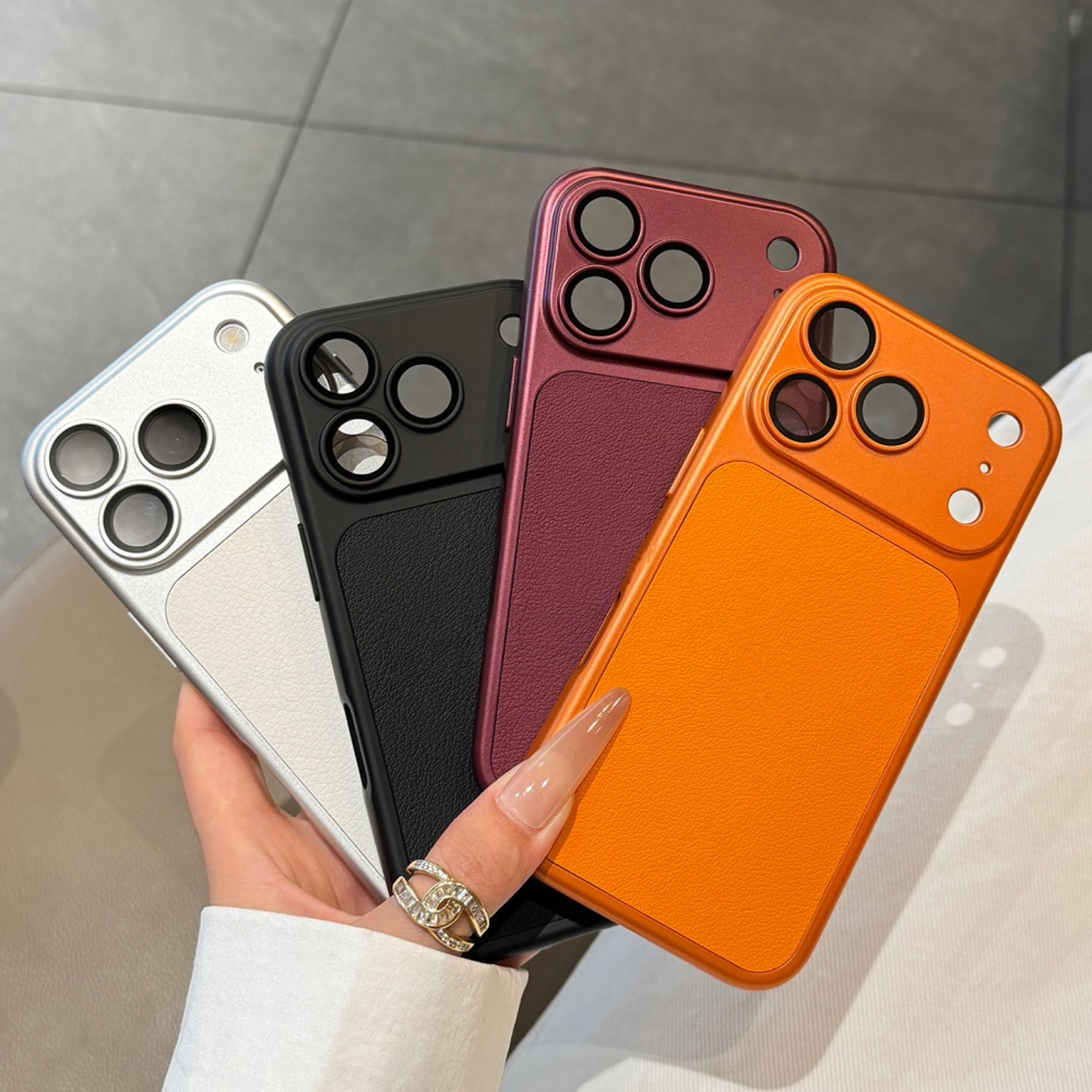 Matte Leather IPhone Case With Large Window And Rugged Armor Protection 2