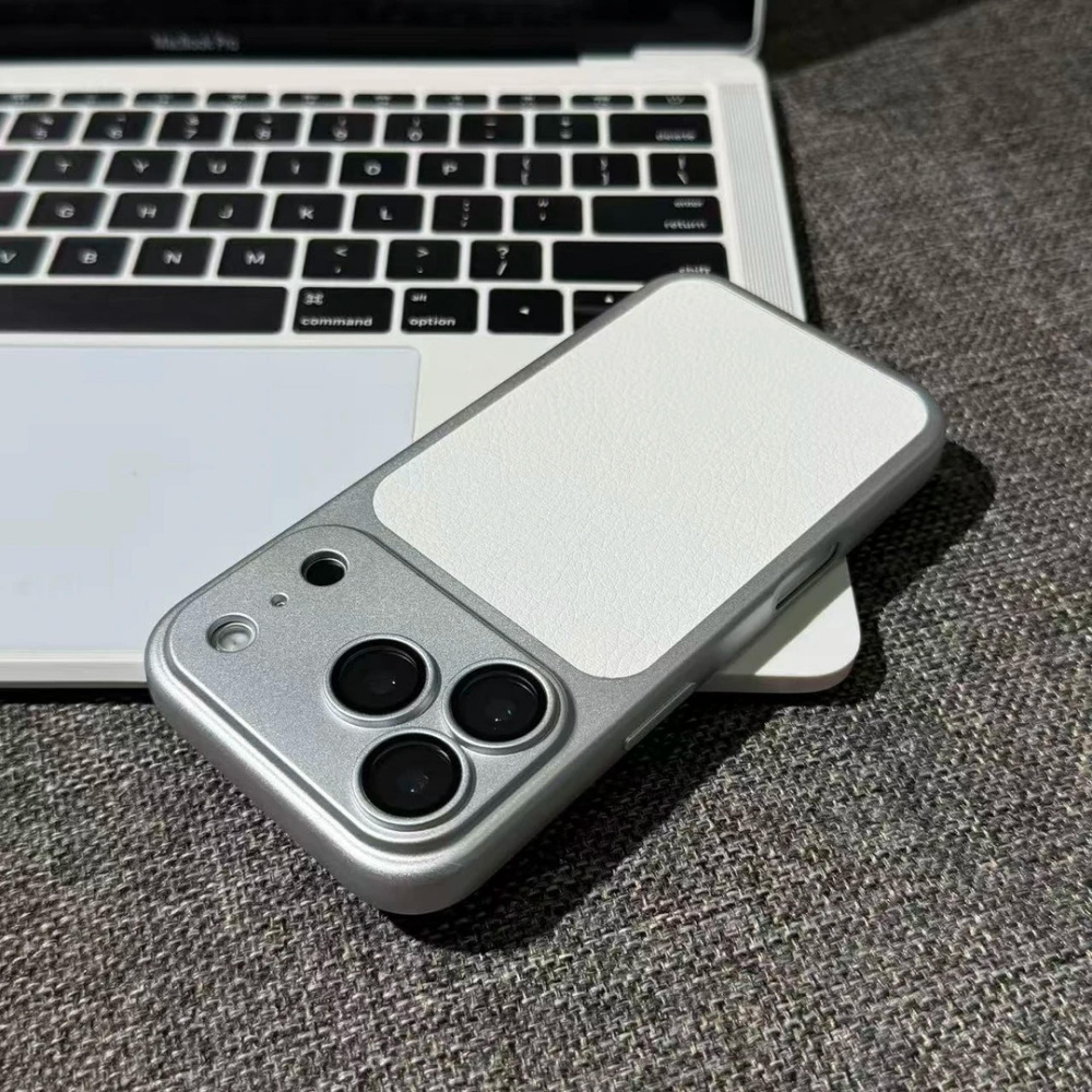 Matte Leather IPhone Case With Large Window And Rugged Armor Protection 0