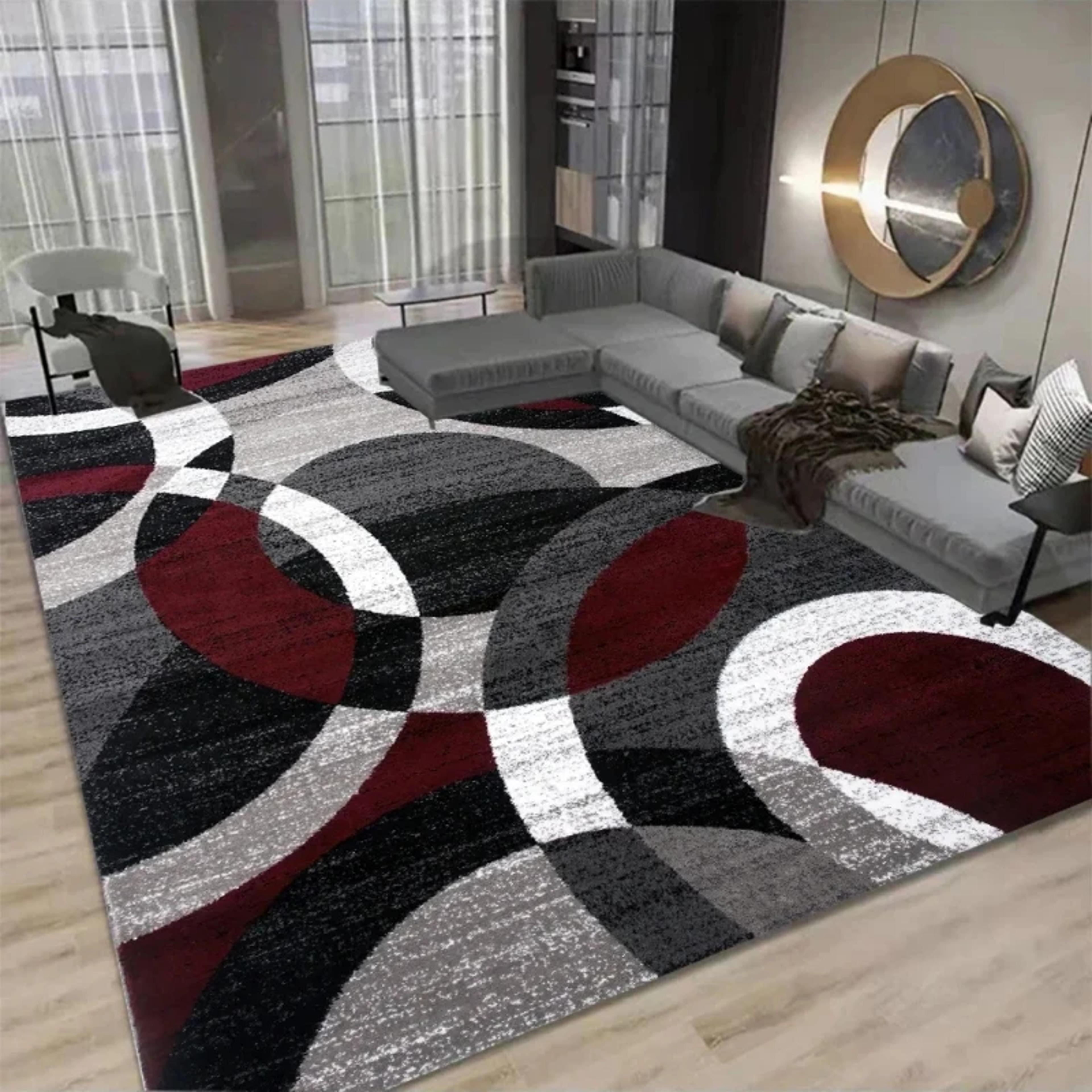 Modern Nordic Geometric Area Rug  Soft Polyester Carpet For Living Room And Bedroom 1