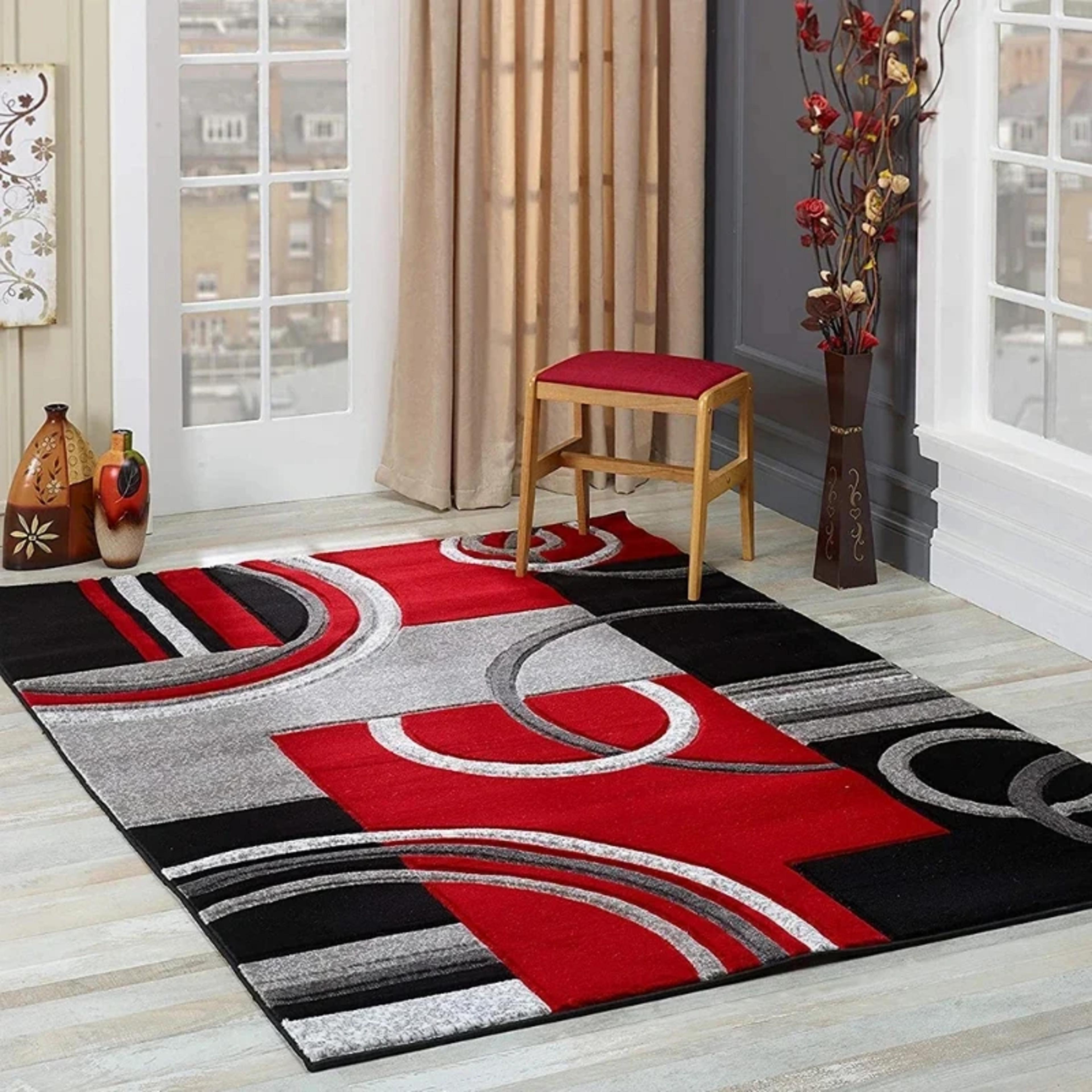 Modern Nordic Geometric Area Rug  Soft Polyester Carpet For Living Room And Bedroom 2