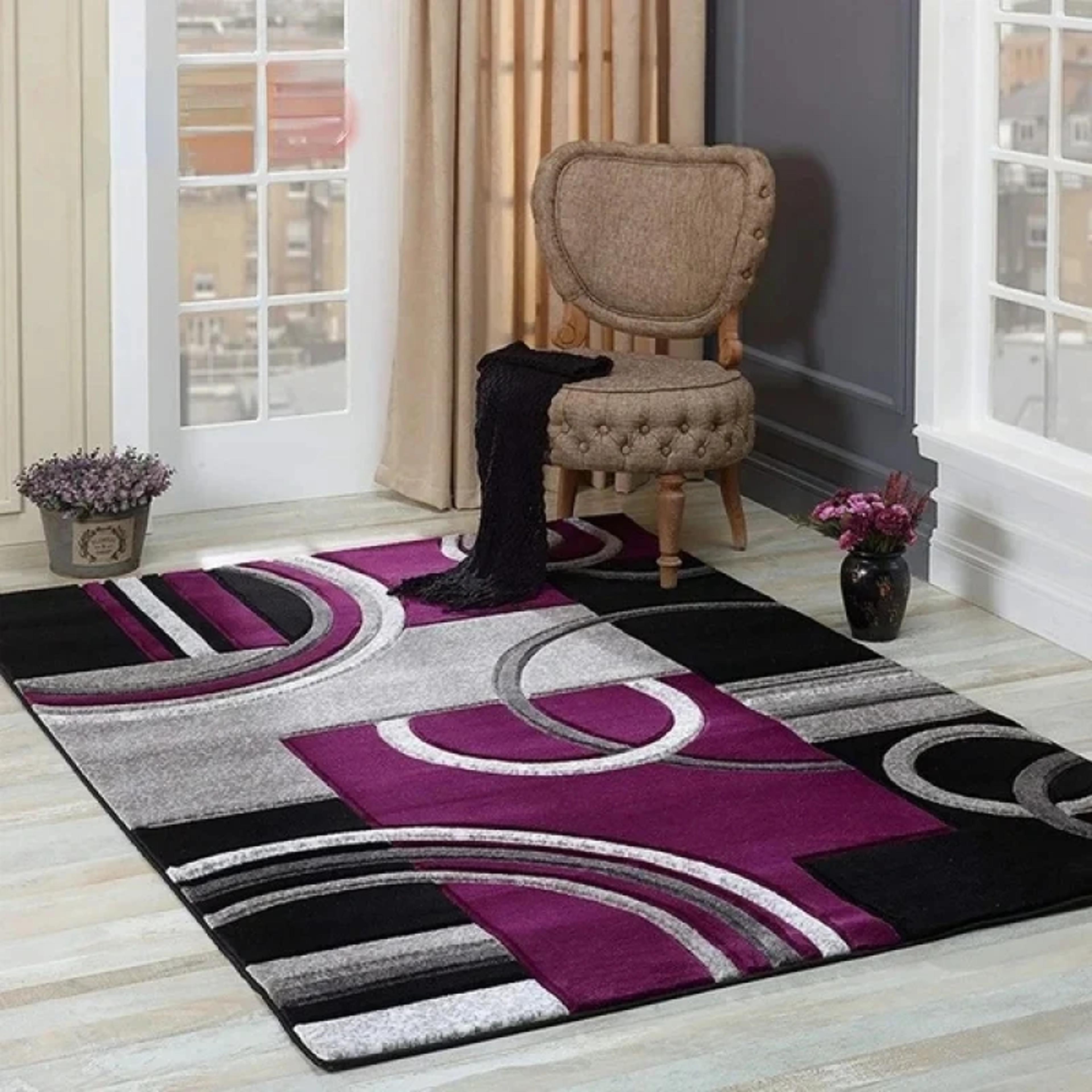 Modern Nordic Geometric Area Rug  Soft Polyester Carpet For Living Room And Bedroom 8