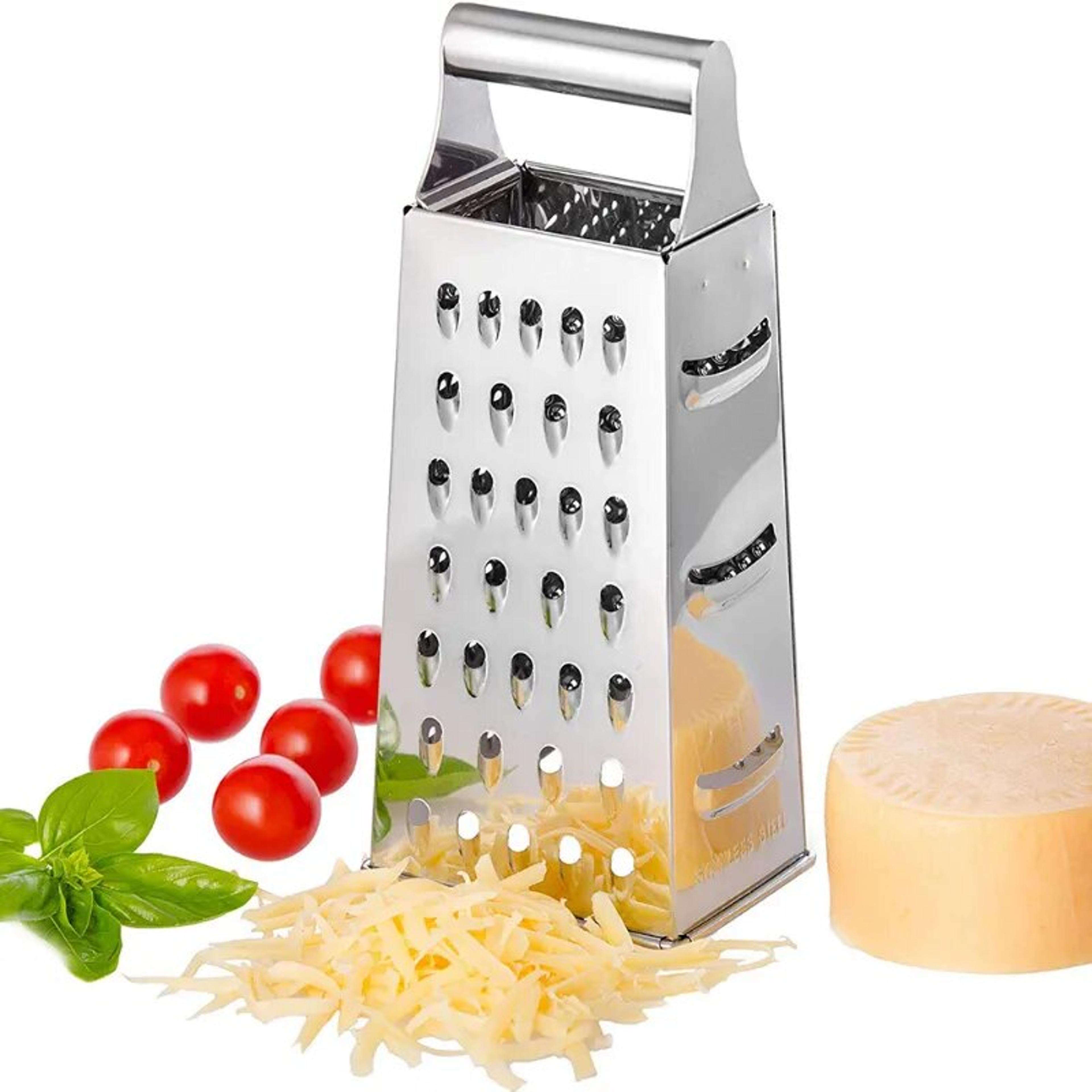 stainless steel 4-sided blades household box grater container: multipurpose vegetable cutter & manual cheese slicer