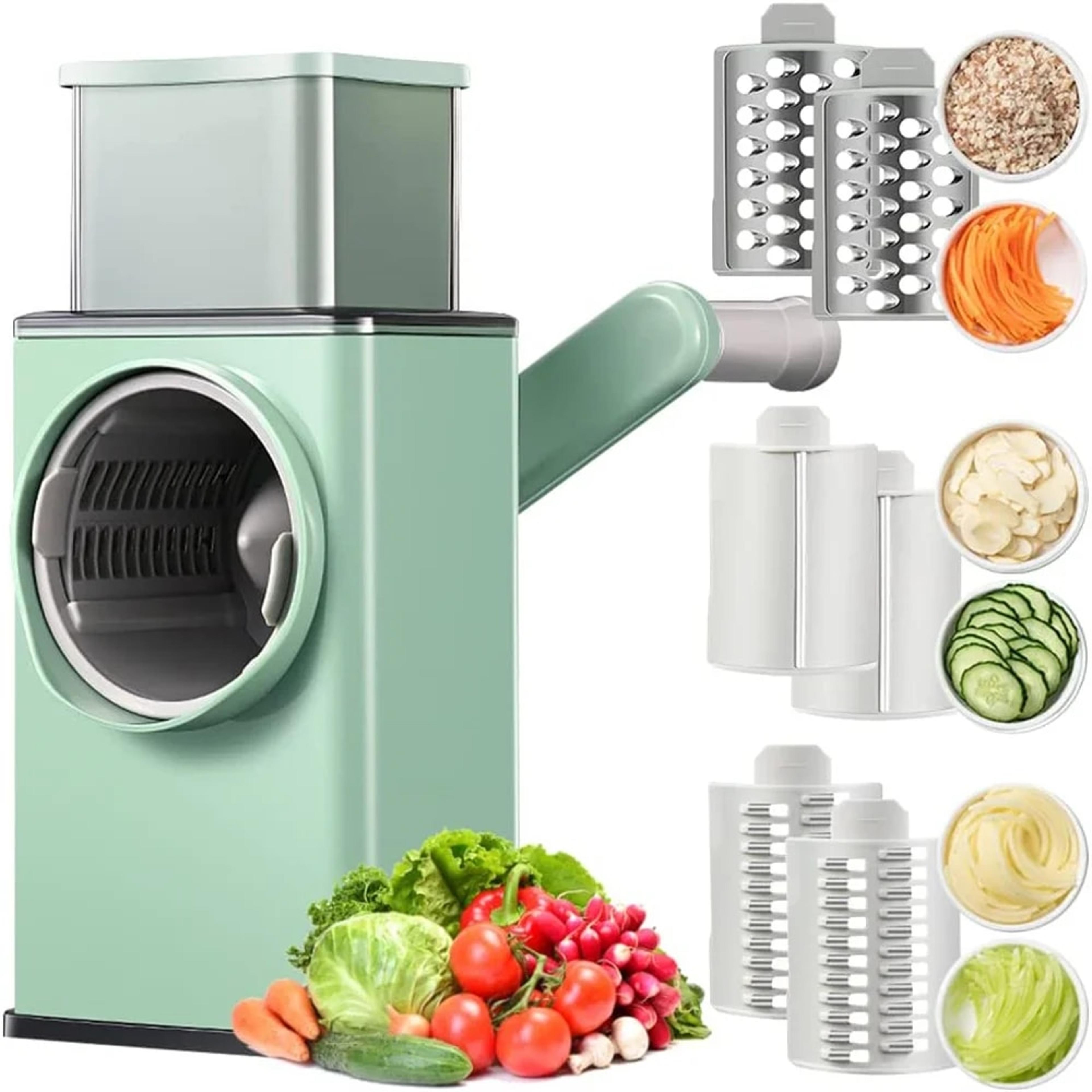 multifunctional vegetable slicer cutter chopper & grater - rotary handle, gentle on hands - kitchen tool for vegetables