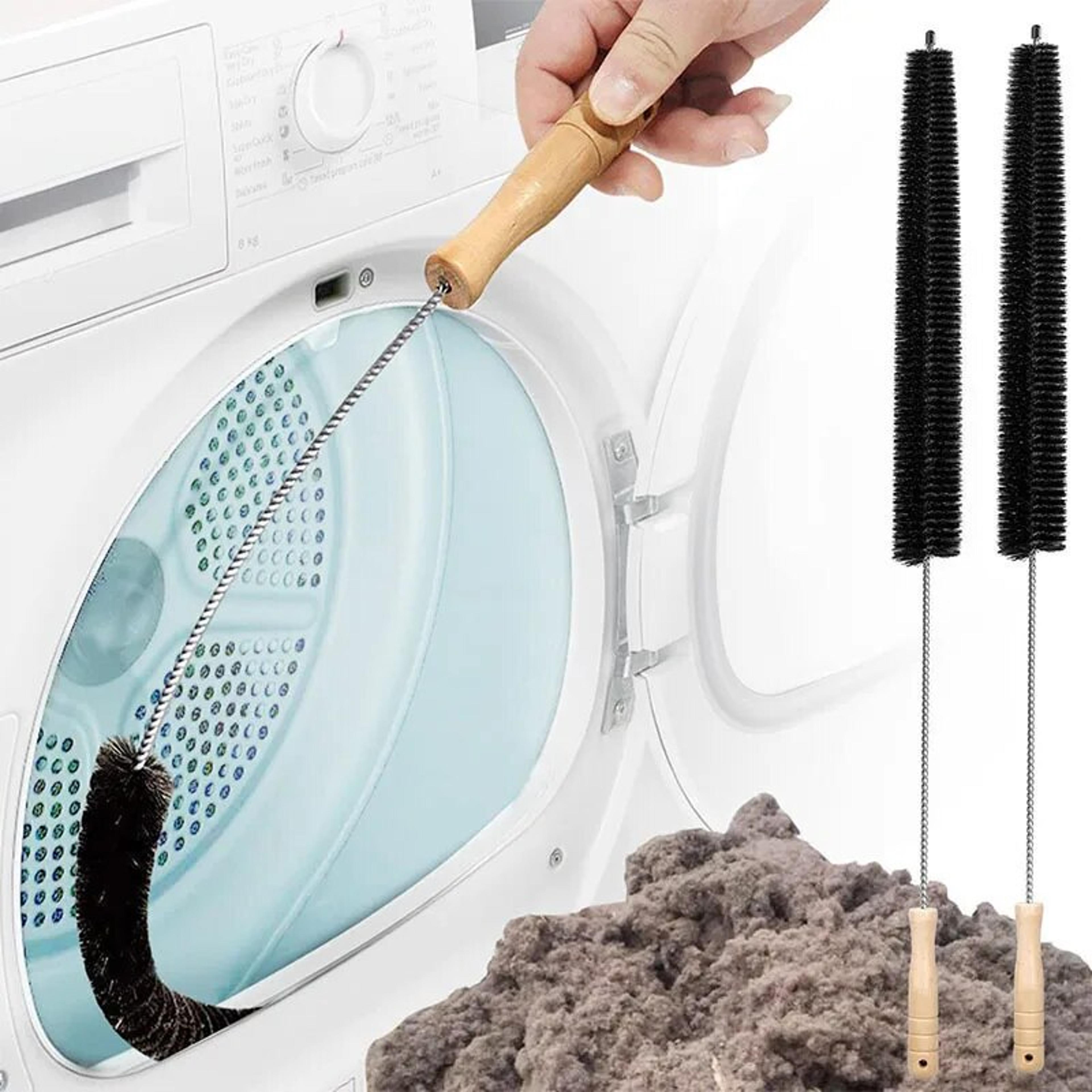 flexible long cleaning brush with wood handle - multipurpose duster for washing machine, dryer, radiator - cleaning brus