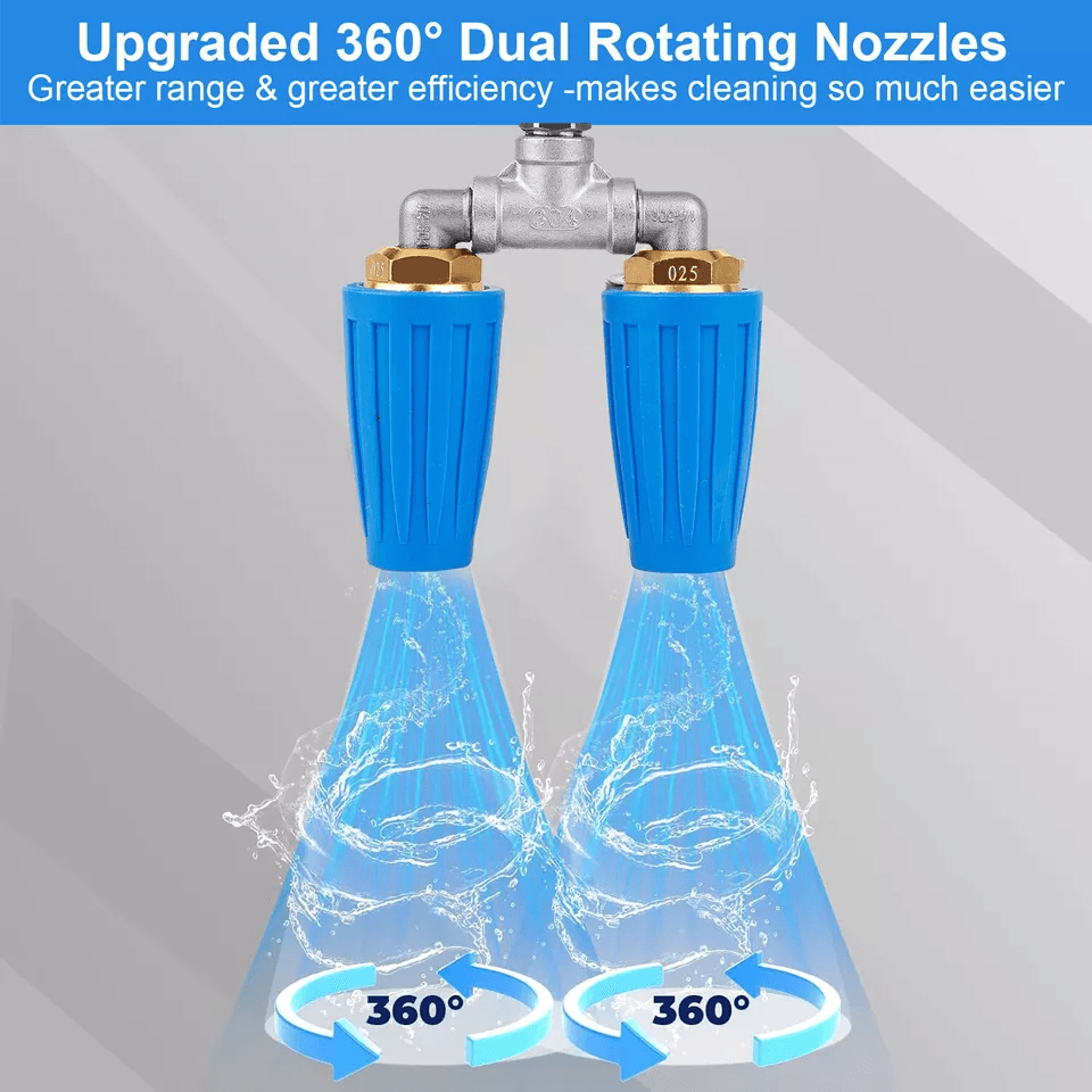 Dual Turbo Nozzle For Pressure Washer Quick Connect Rotating Spray Tip 4000 PSI High Power Cleaning 1
