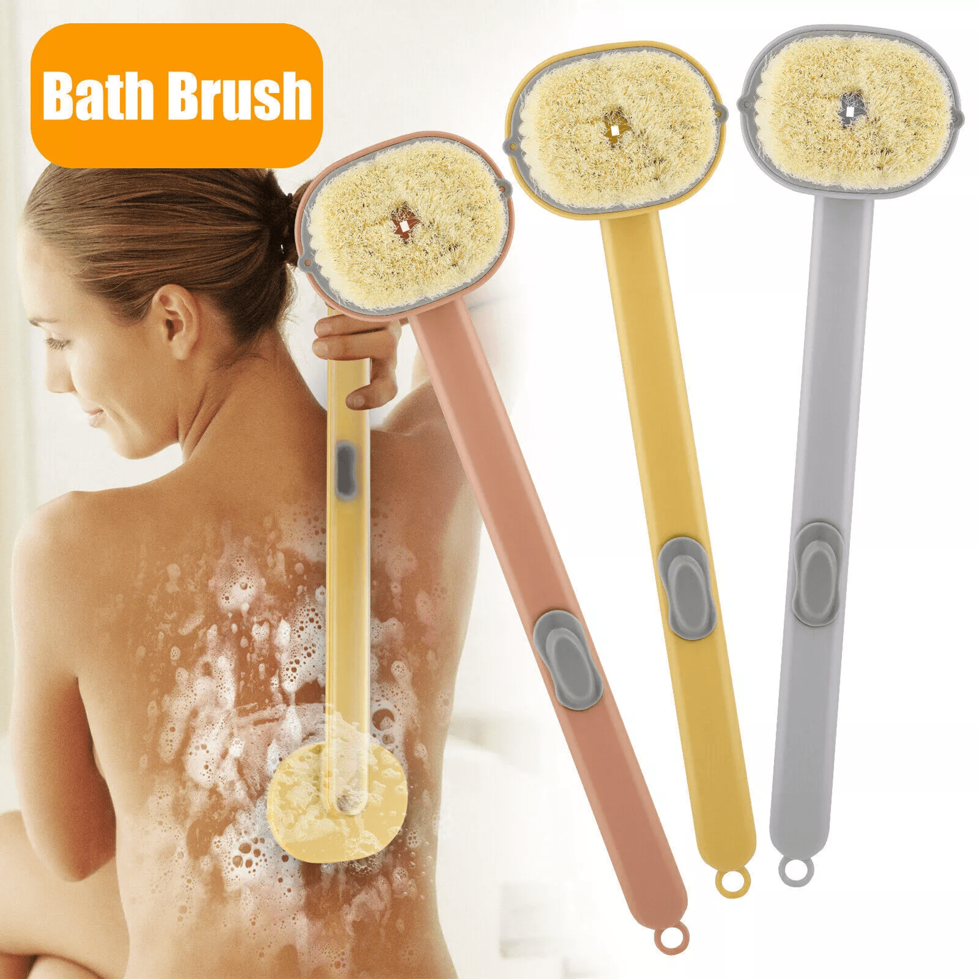Long Handle Bath Brush With Soap Dispenser Back Scrubber And Exfoliating Body Shower Washer For Smo 0