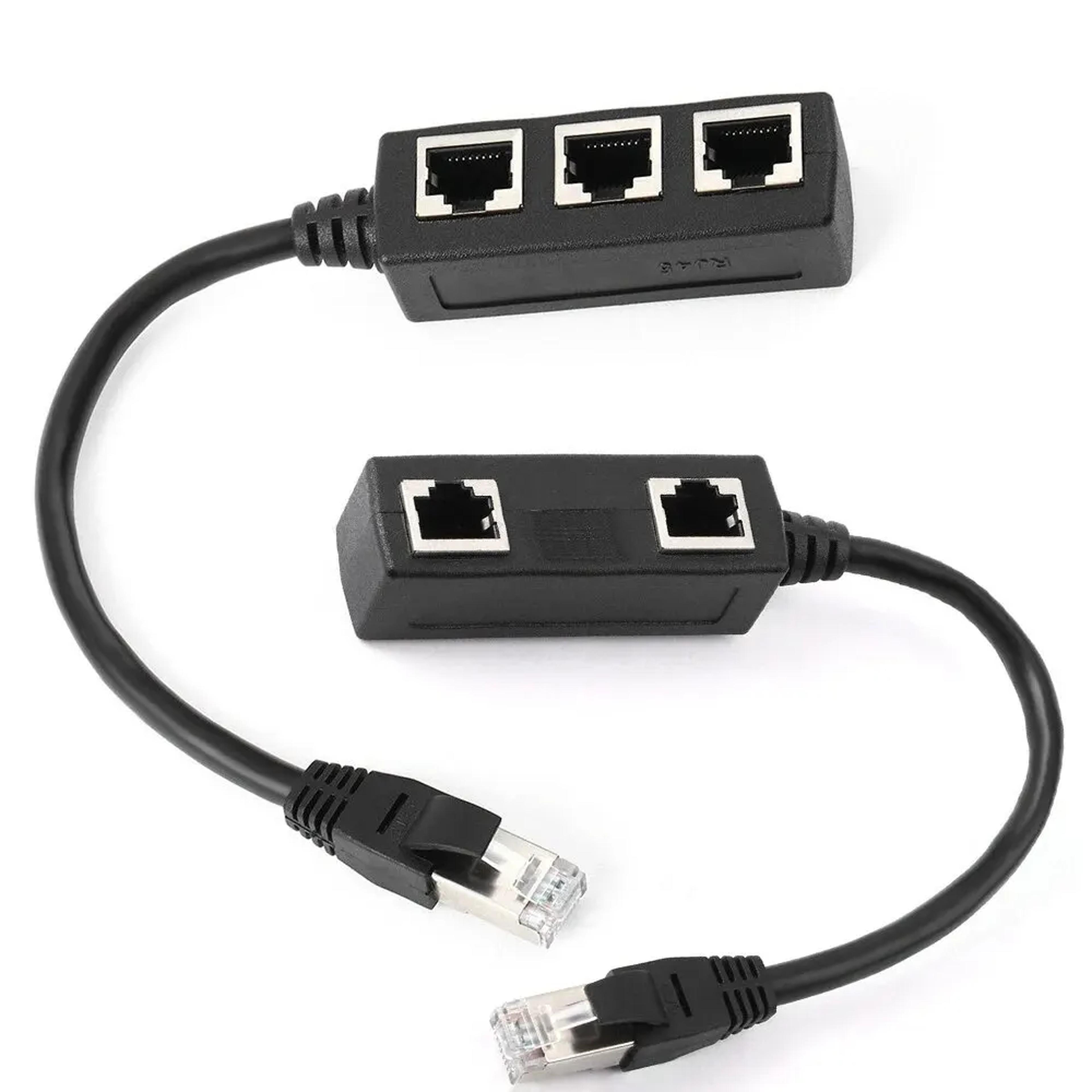 rj45 1 to 2 / 1 to 3 port splitter connector, cat5 cat6 cat7 lan ethernet adapter for network extension