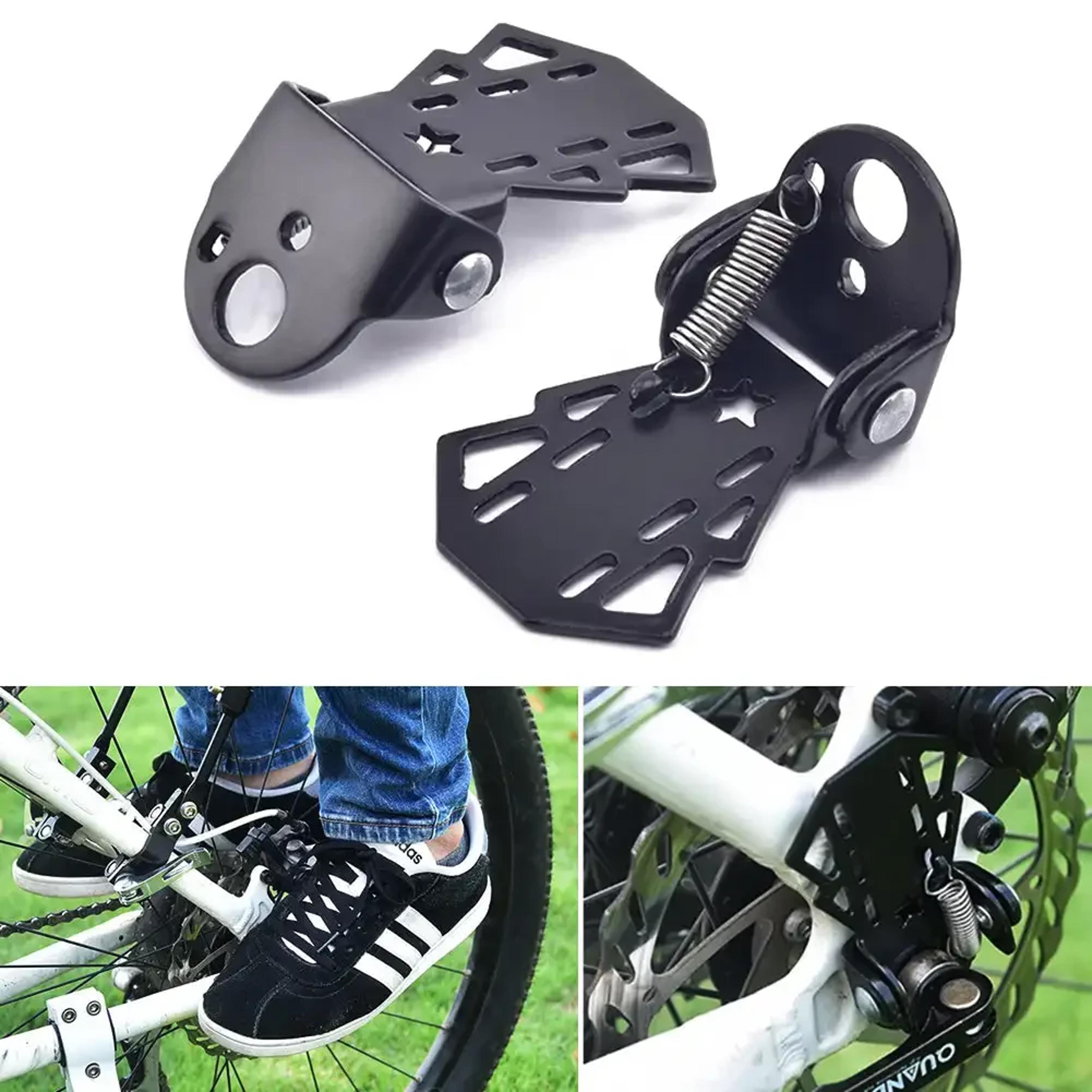 Bike Rear Foot Pedals Set HeavyDuty Cycling Footrests For Passenger Comfort Mounts On Rear Wheel Ax 1