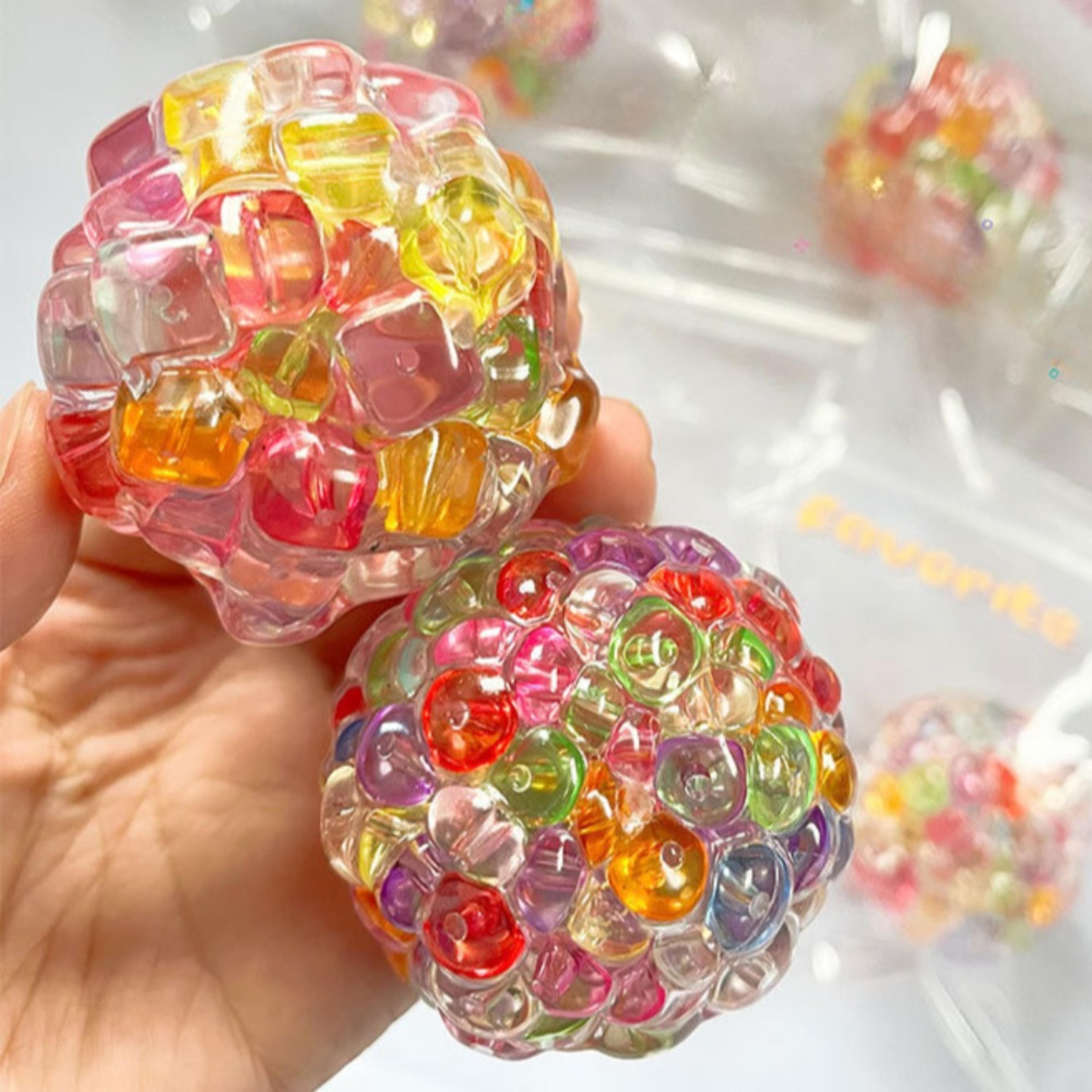 squishy balls stress relief toy,super soft ice beads sensory fidget toy for kids &adults,anxiety relaxation squeeze ball