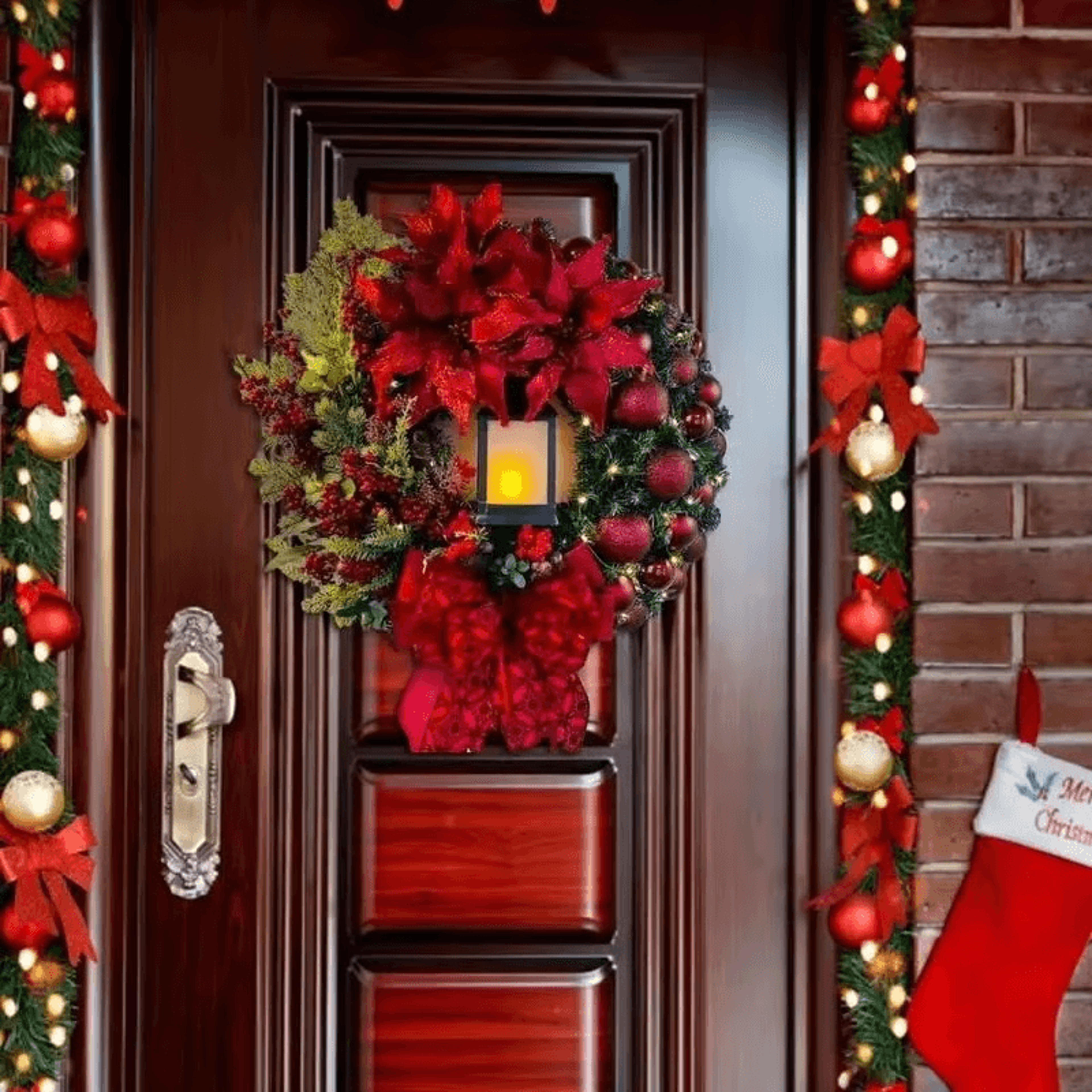 Cordless Christmas door decoration