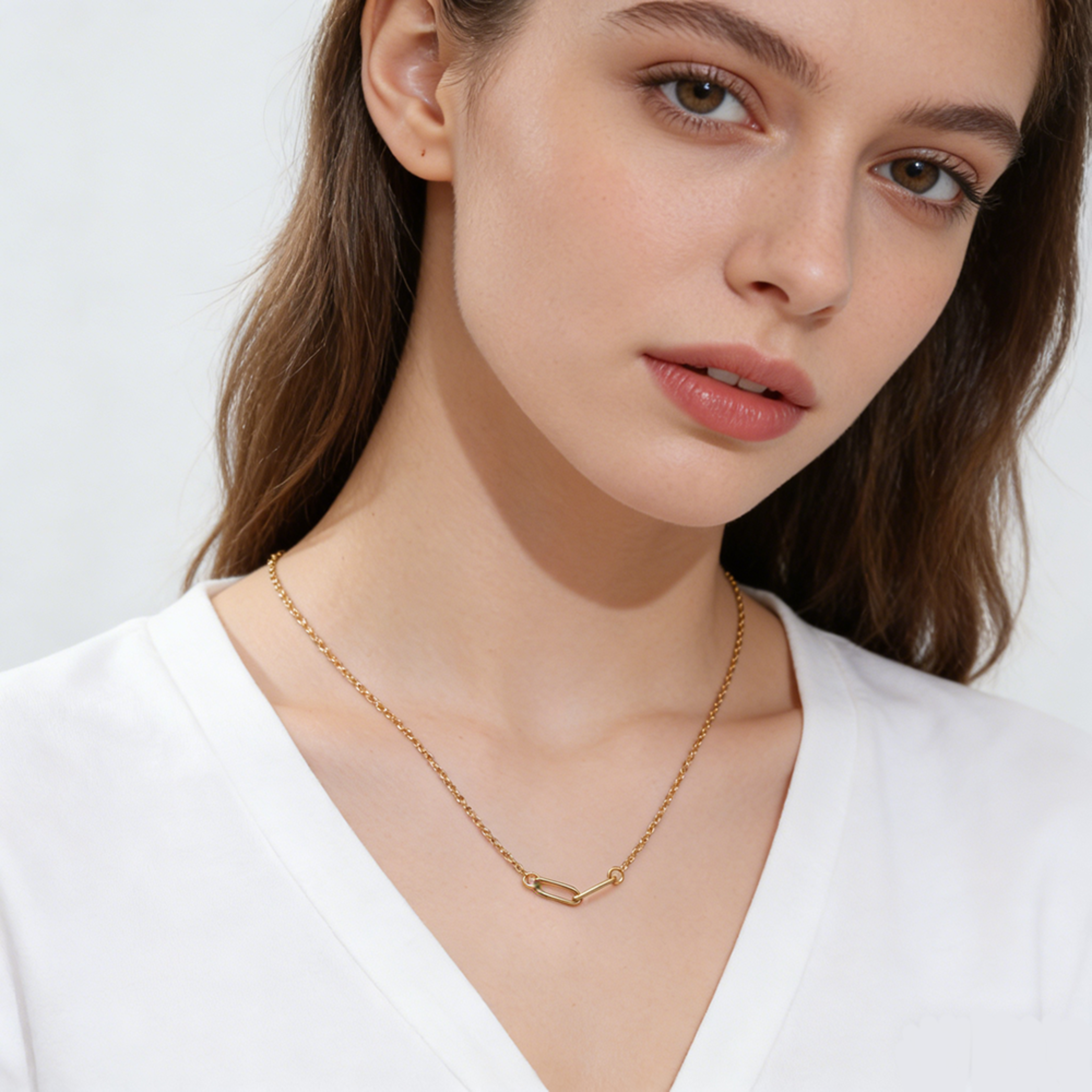 Stainless Steel Paperclip Chain Necklace Minimalist Choker For Women 2