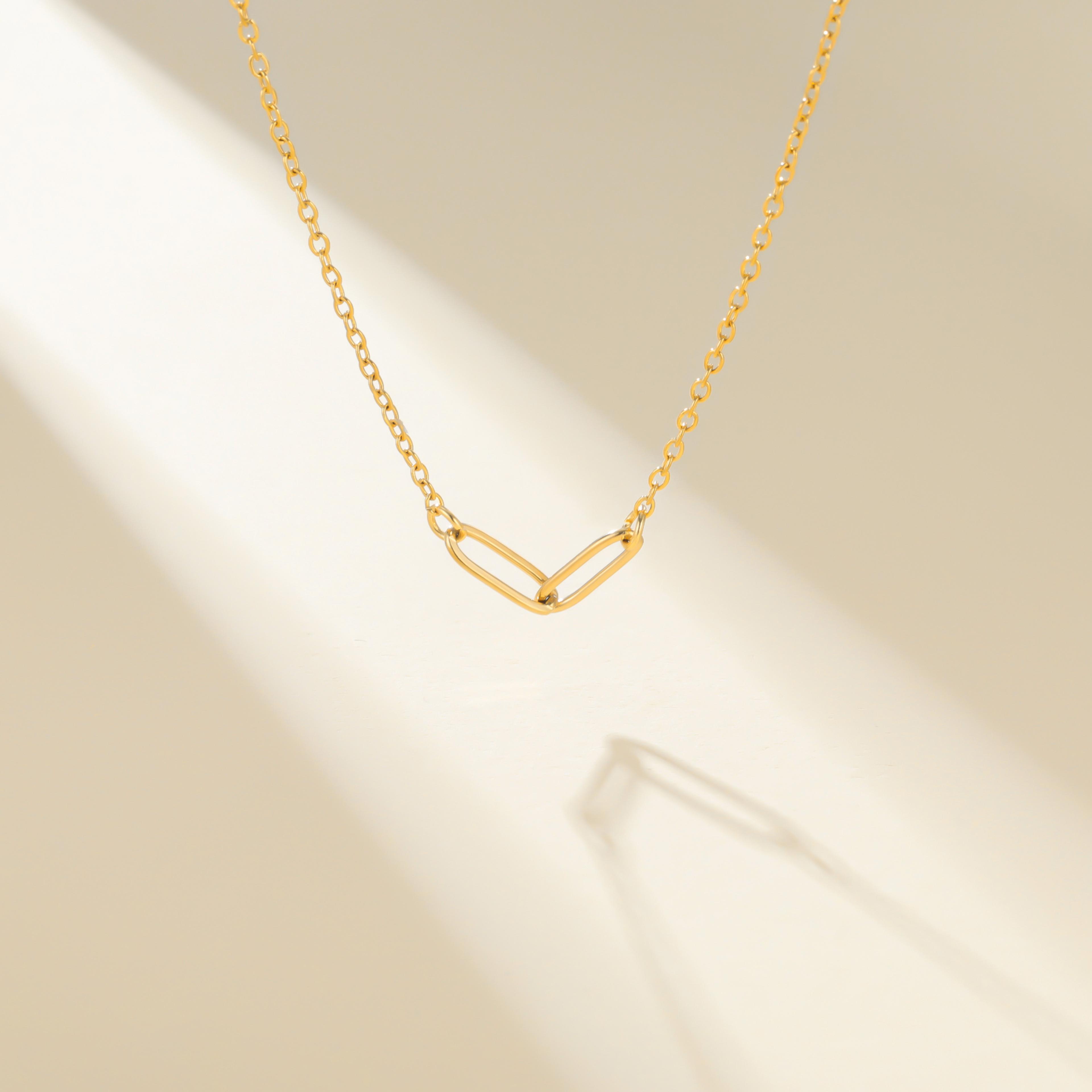 Stainless Steel Paperclip Chain Necklace Minimalist Choker For Women 5