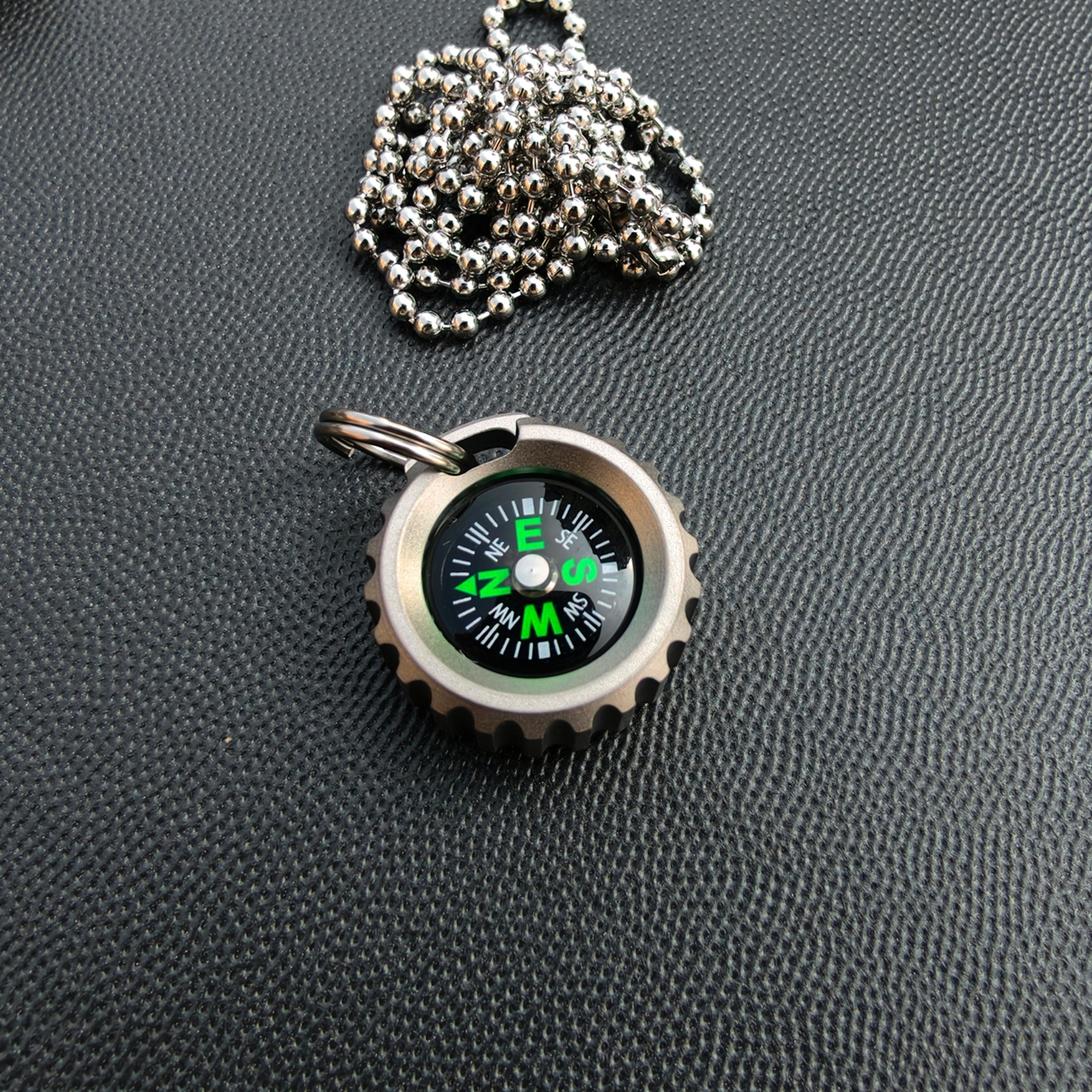 Titanium Compass Pendant Portable Survival Navigation Tool For Outdoor Emergency Travel 5