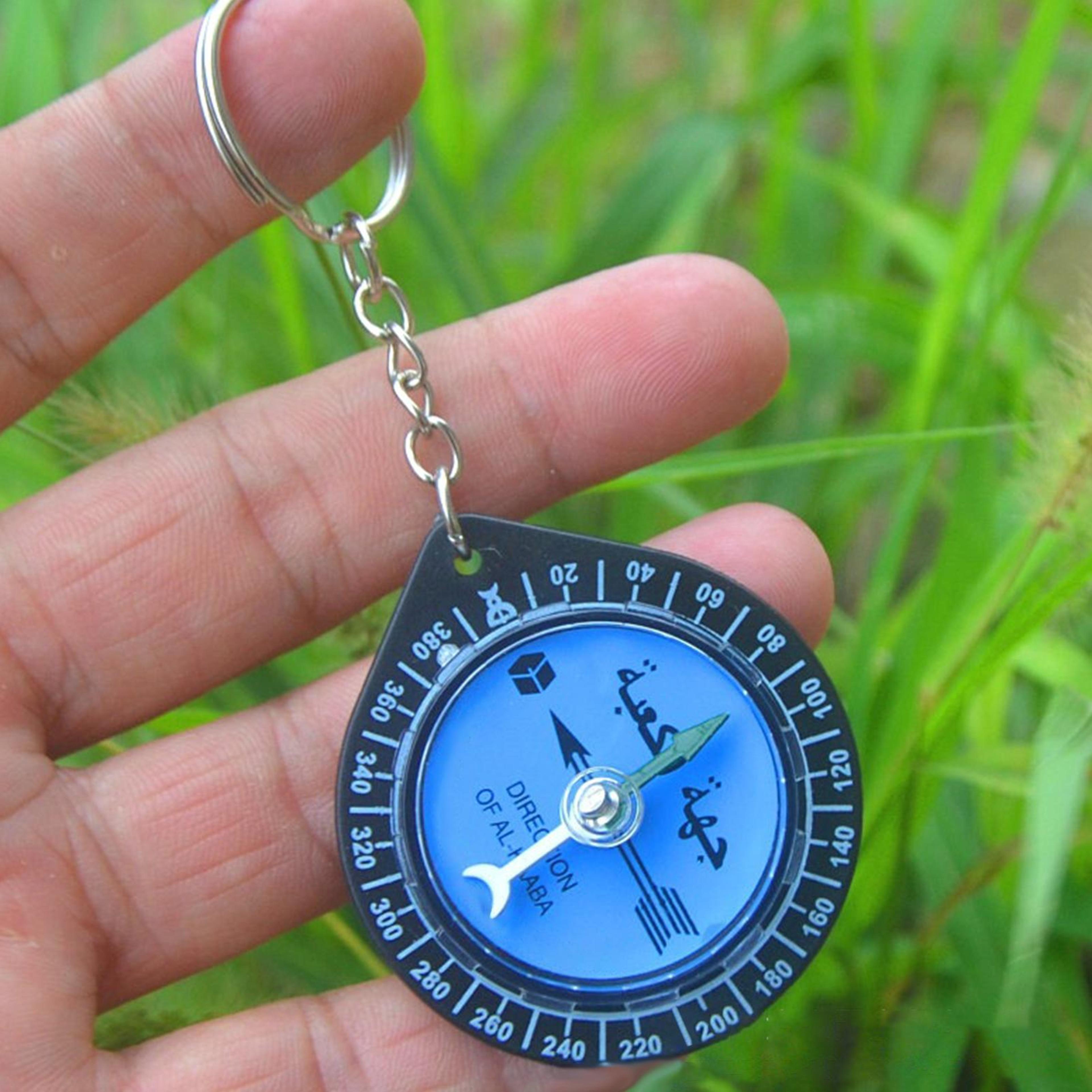 portable qibla compass keychain for travel prayer direction finder outdoor hiking tool