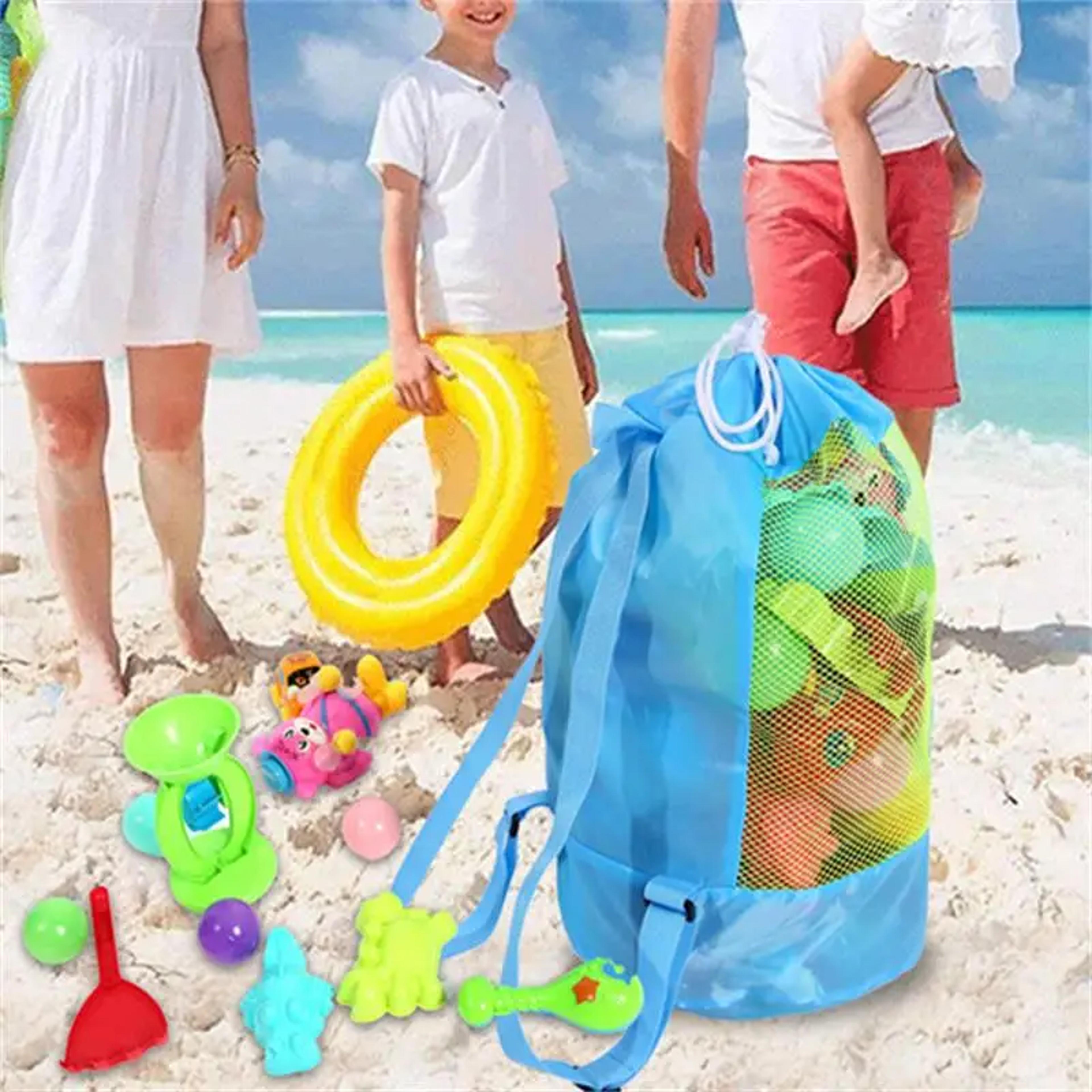 Foldable Mesh Beach Toy Bag Sand Free Travel Organizer For Kids And Families 2
