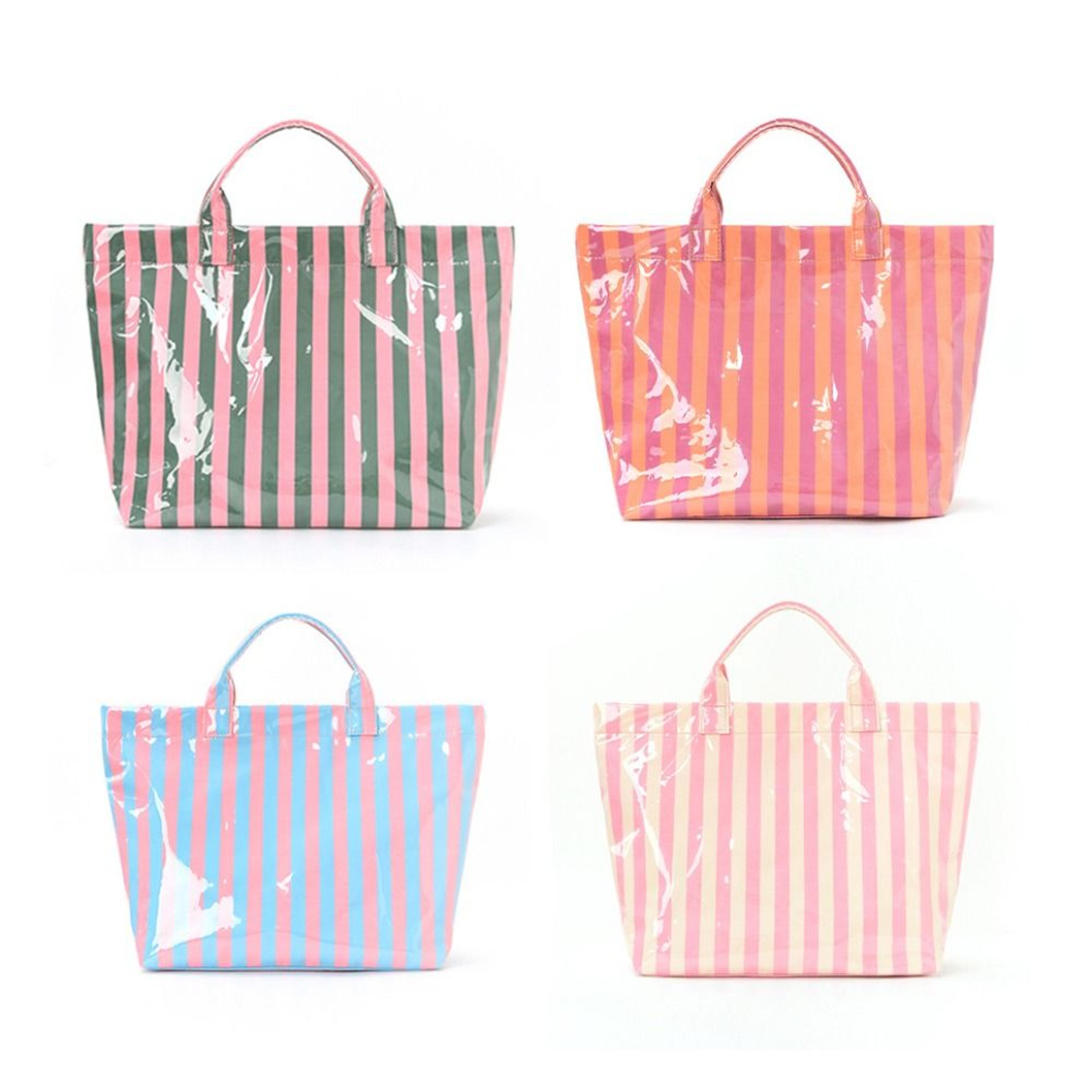 foldable large capacity travel duffel bag lightweight striped carry on handbag