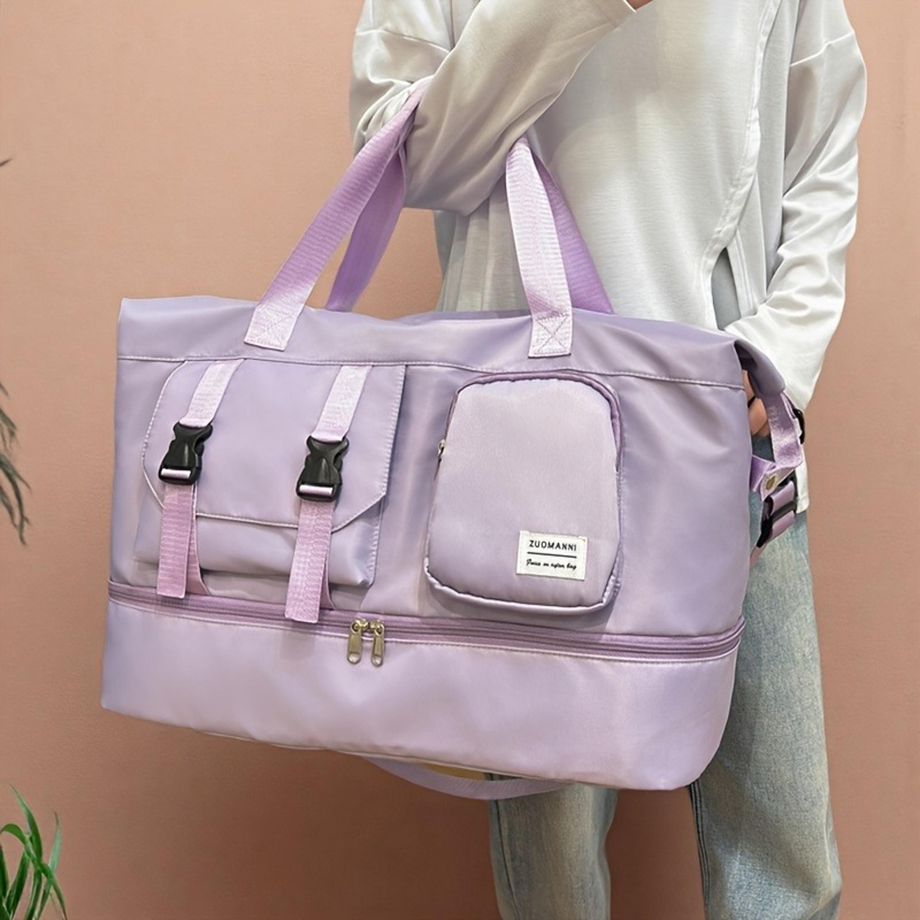 Large Capacity Travel Duffel Bag With Shoe Compartment Durable Gym Tote 1