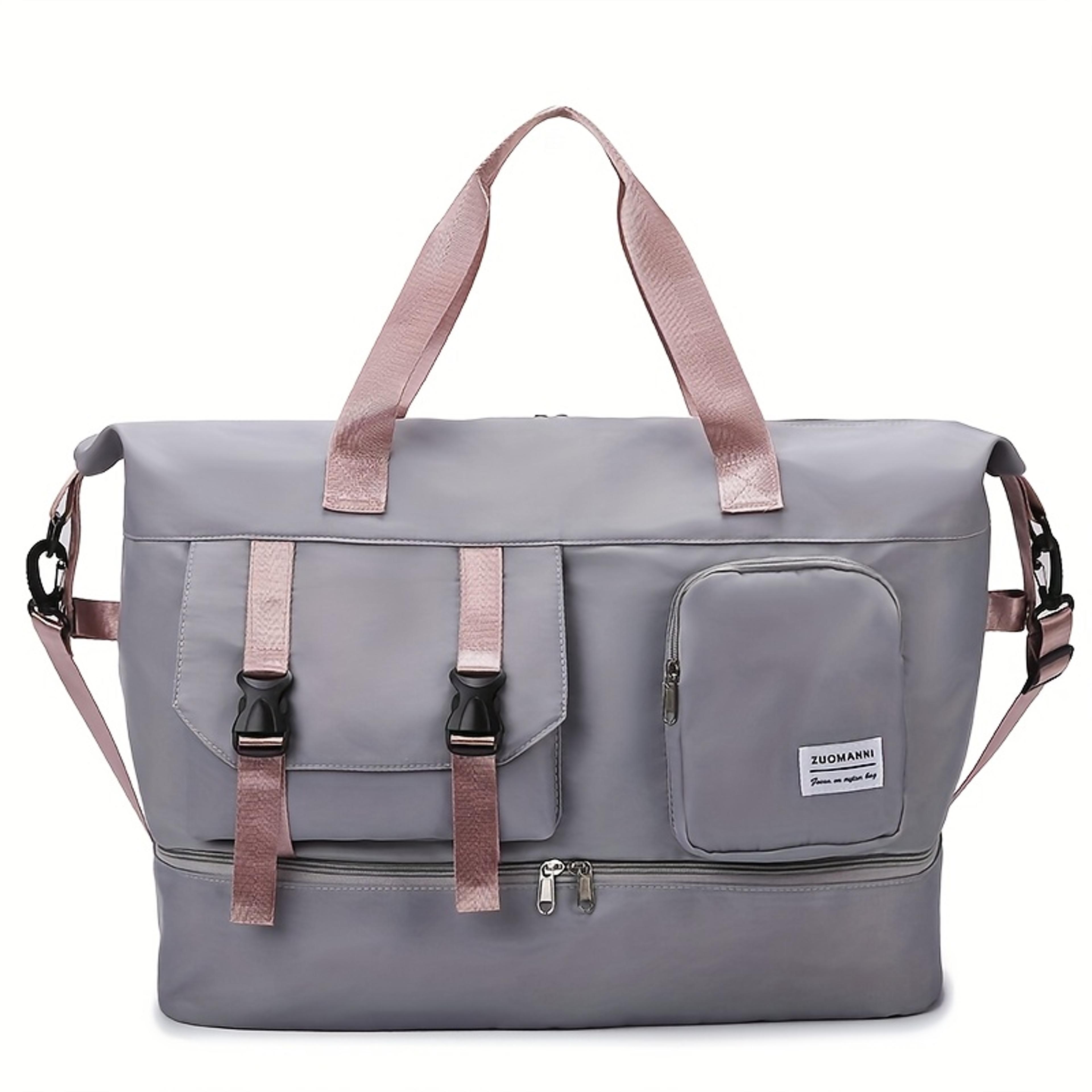 Large Capacity Travel Duffel Bag With Shoe Compartment Durable Gym Tote 4