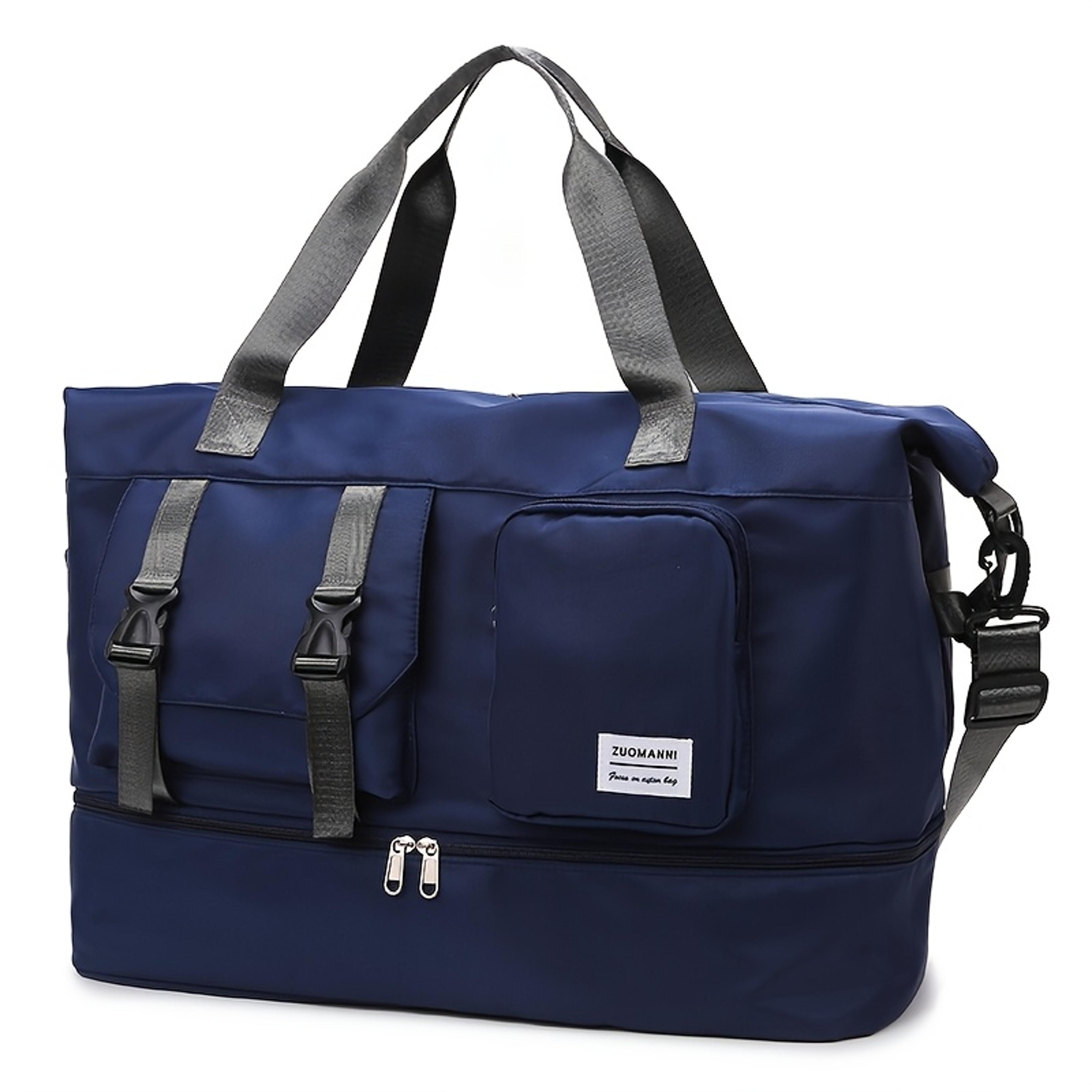 Large Capacity Travel Duffel Bag With Shoe Compartment Durable Gym Tote 6