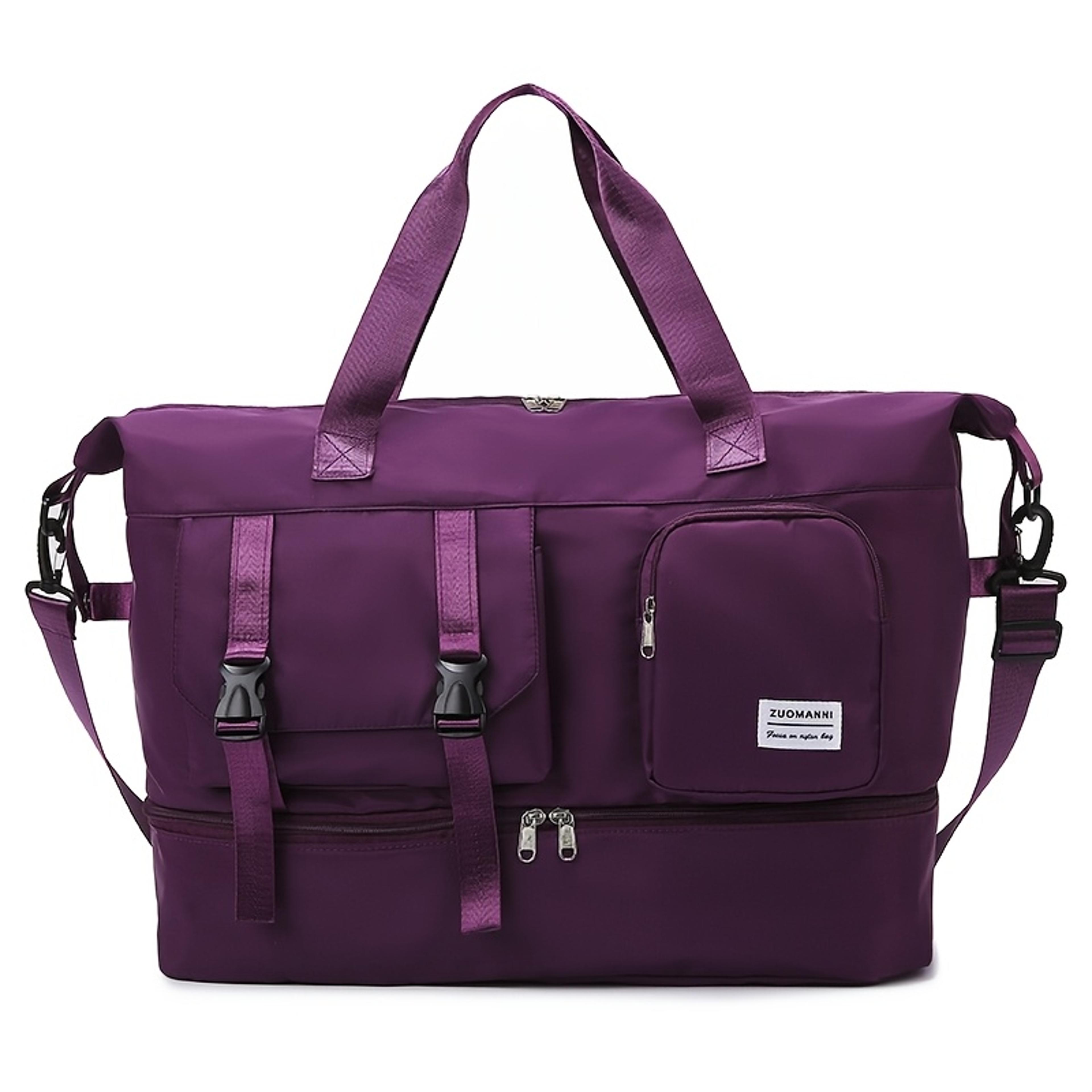 Large Capacity Travel Duffel Bag With Shoe Compartment Durable Gym Tote 8