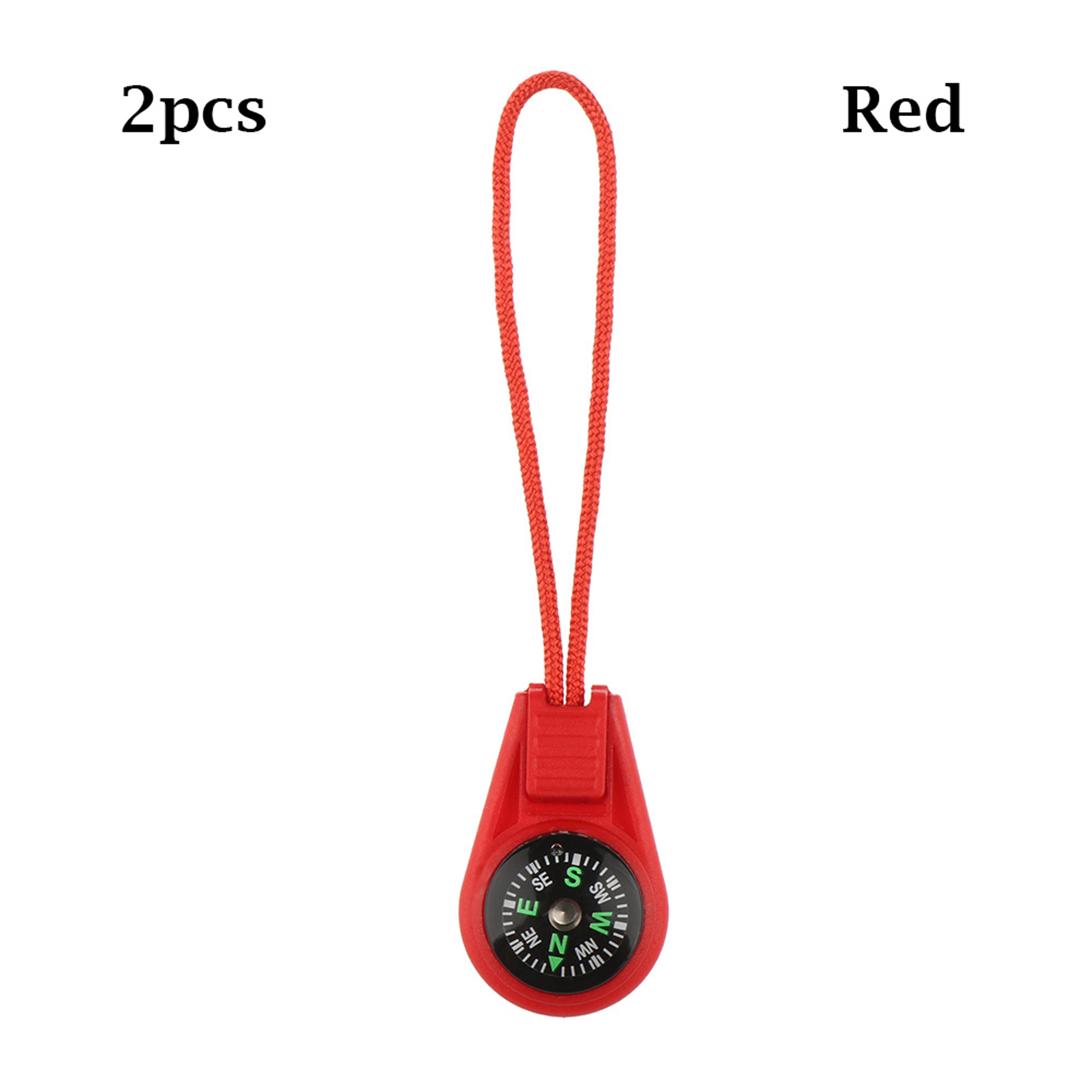 Mini Survival Compass Keychain Paracord Zipper Pull EDC Outdoor Navigation Tool 6