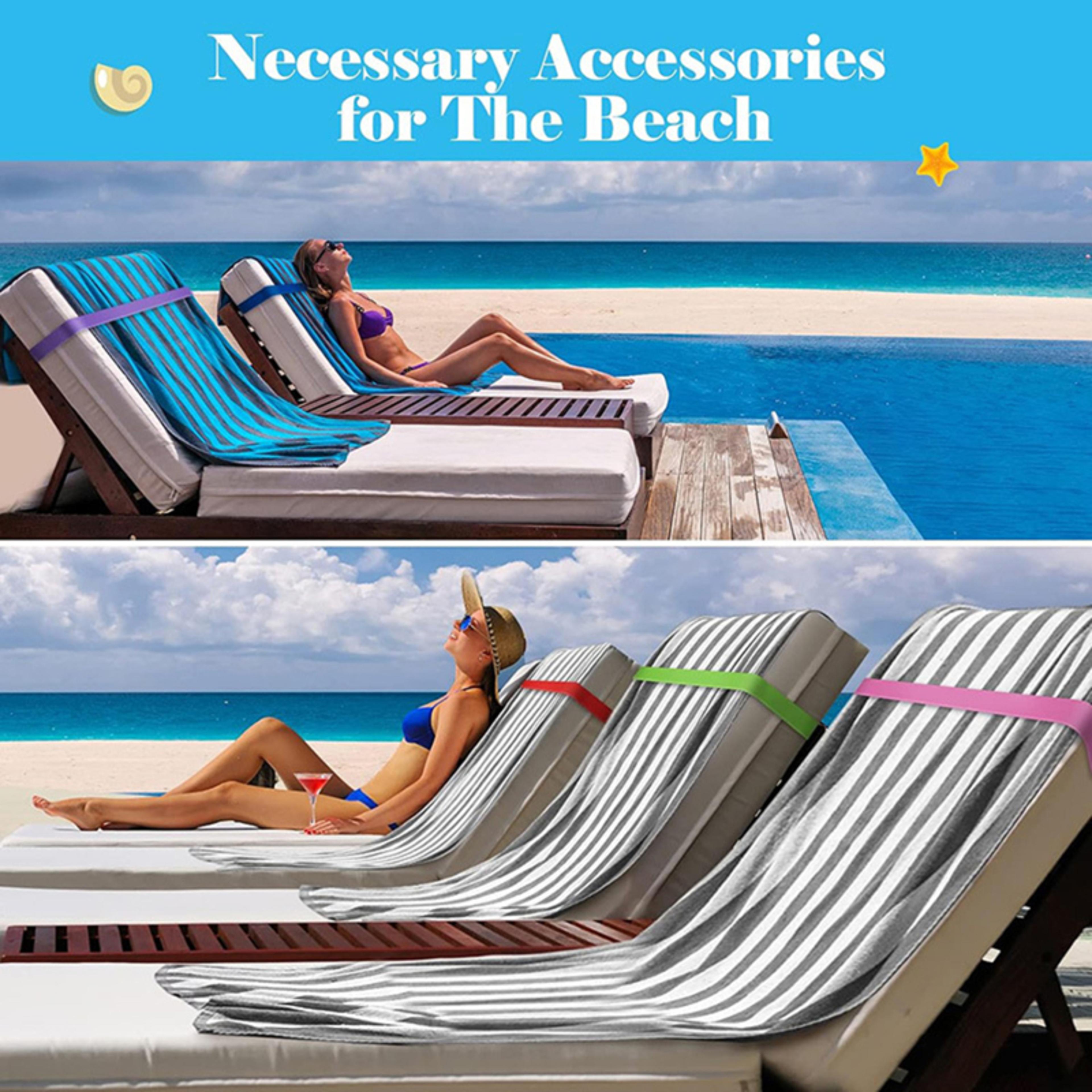 Windproof Beach Towel Bands Portable Chair Towel Straps For Pool And Travel 3