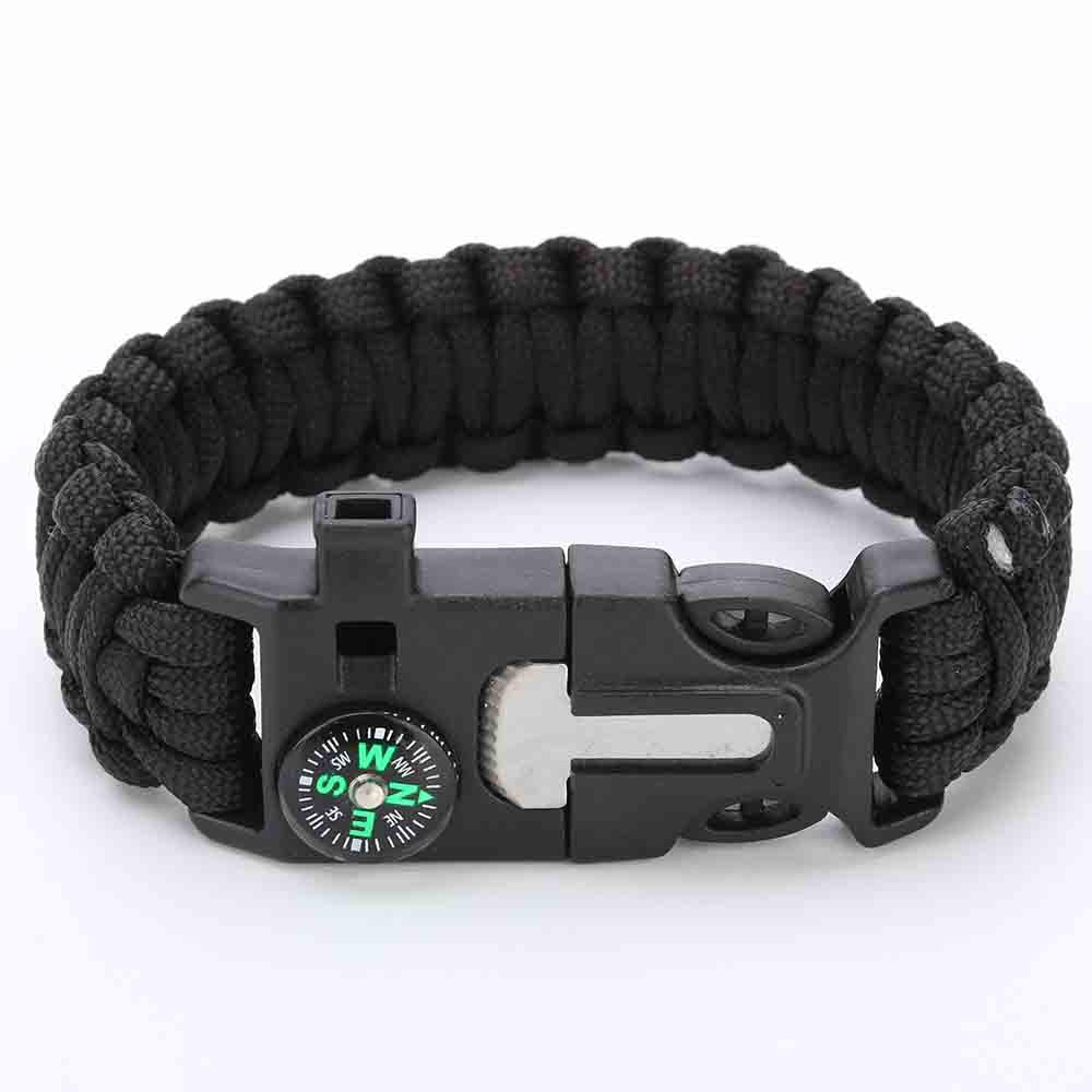 Outdoor Survival Bracelet Paracord SOS Compass Whistle Tactical Gear 2