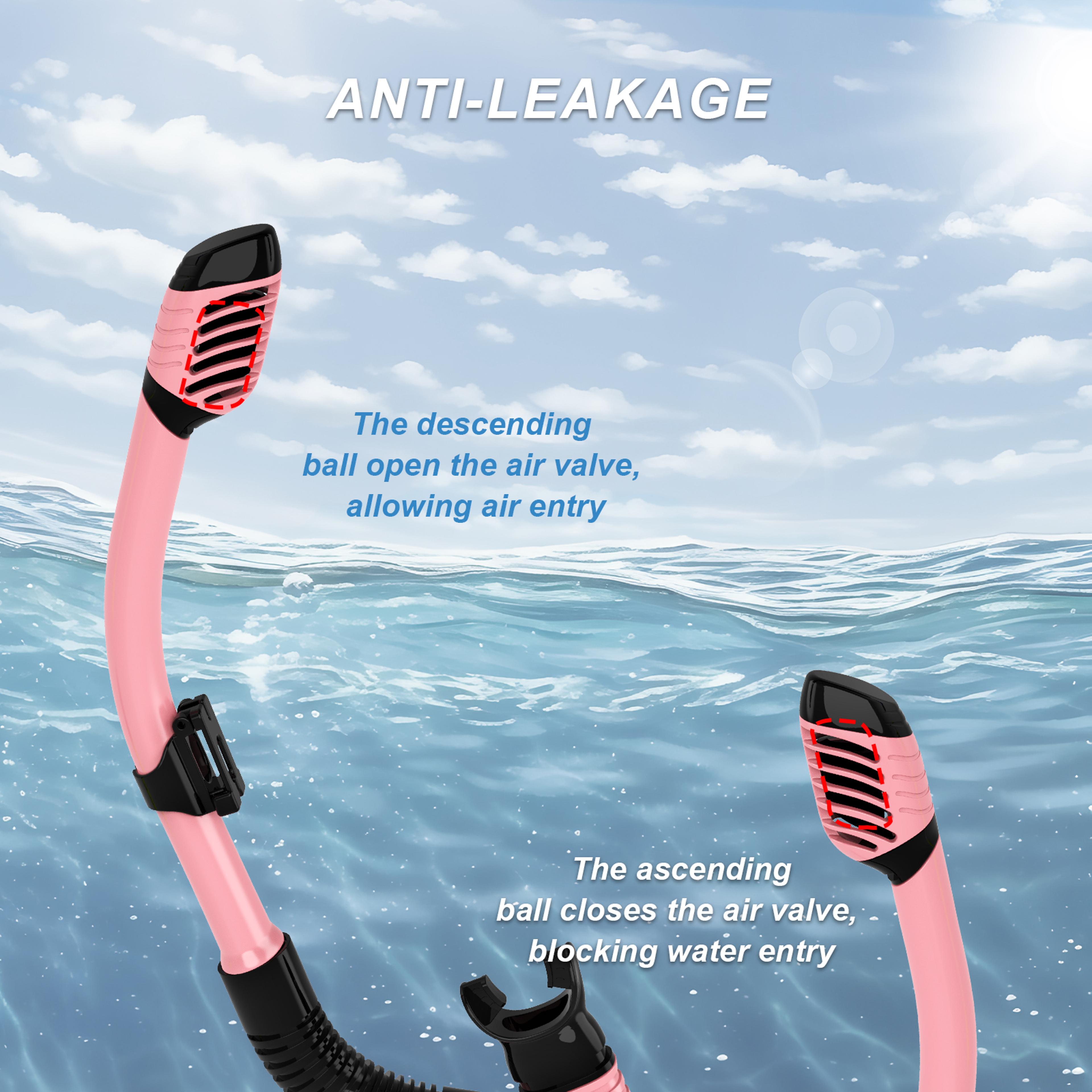 Kids Snorkeling Mask Set Anti Fog Swim Goggles With Nose Cover And Dry Top Snorkel 3