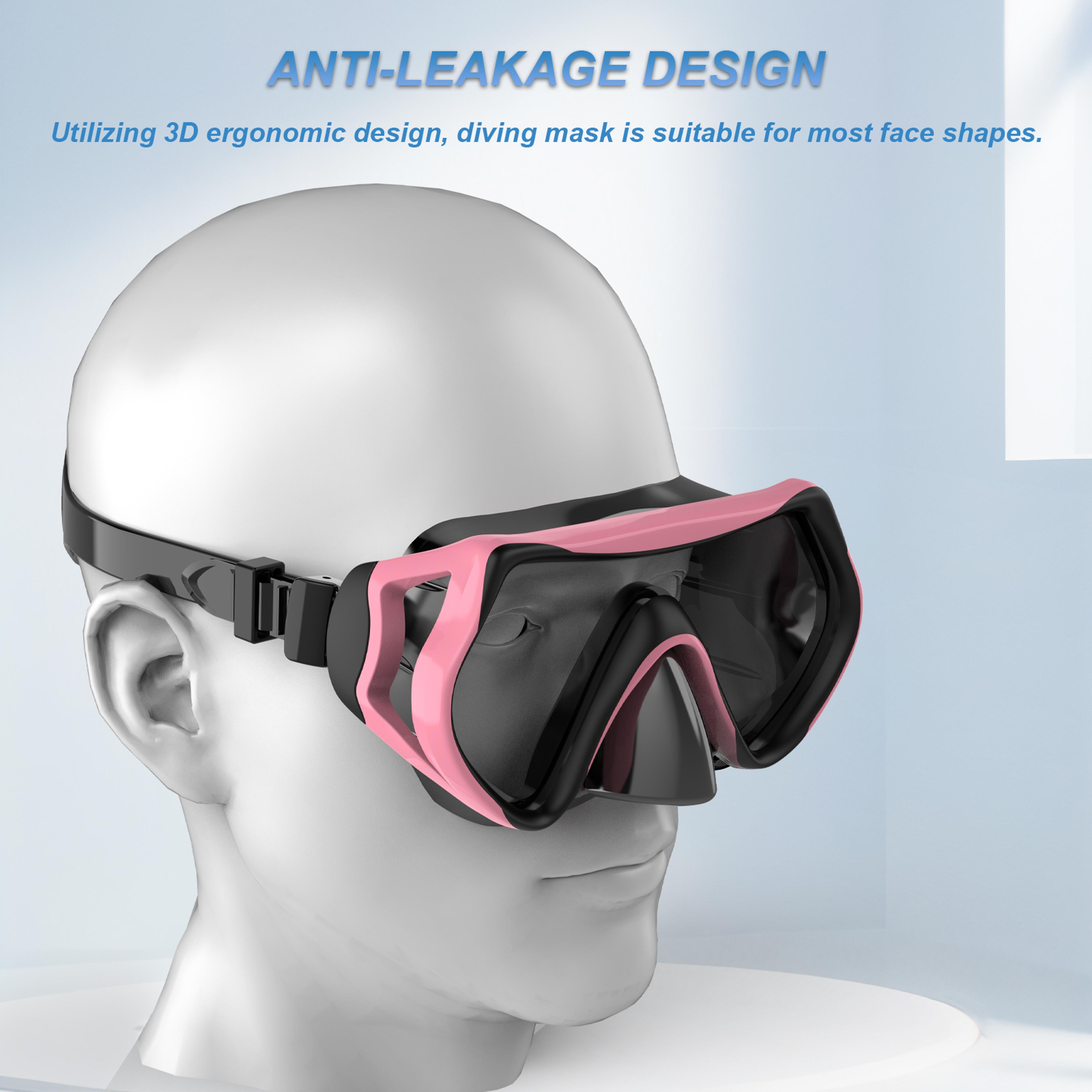 Kids Snorkeling Mask Set Anti Fog Swim Goggles With Nose Cover And Dry Top Snorkel 4