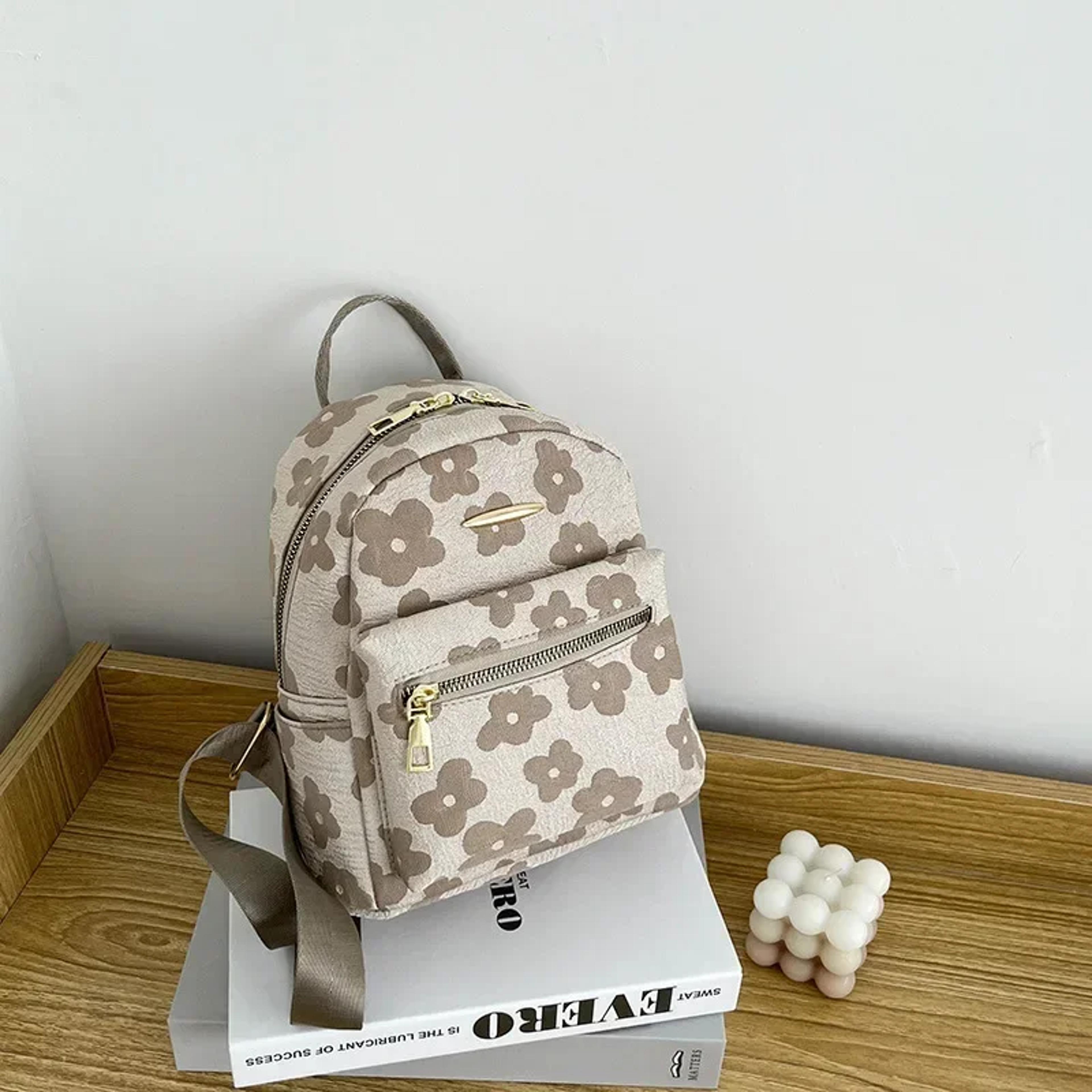 Floral Mini Leather Backpack For Women Small Shoulder Bag Phone Pouch Travel Purse 6