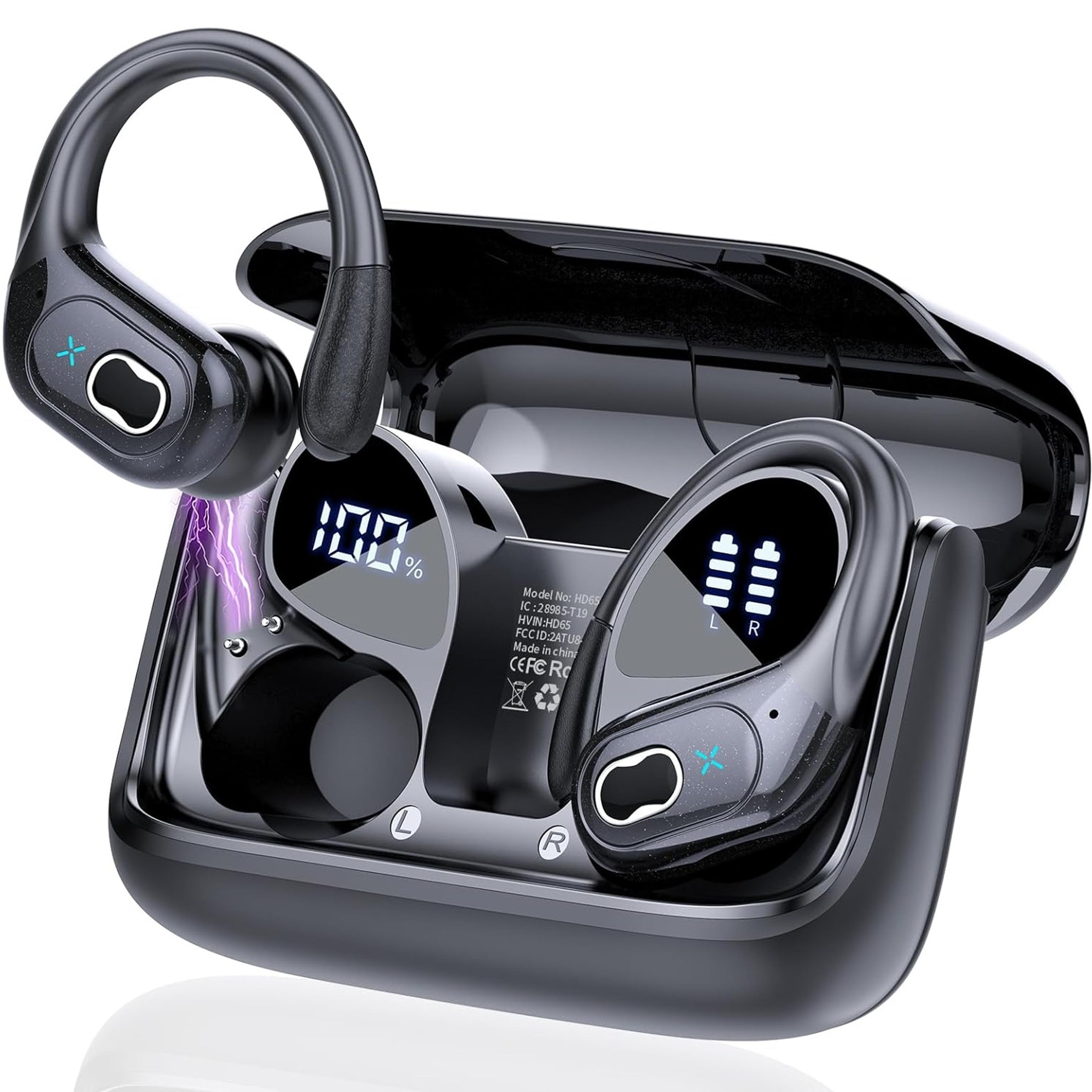 wireless bluetooth earbuds with led display noise cancelling waterproof headphones