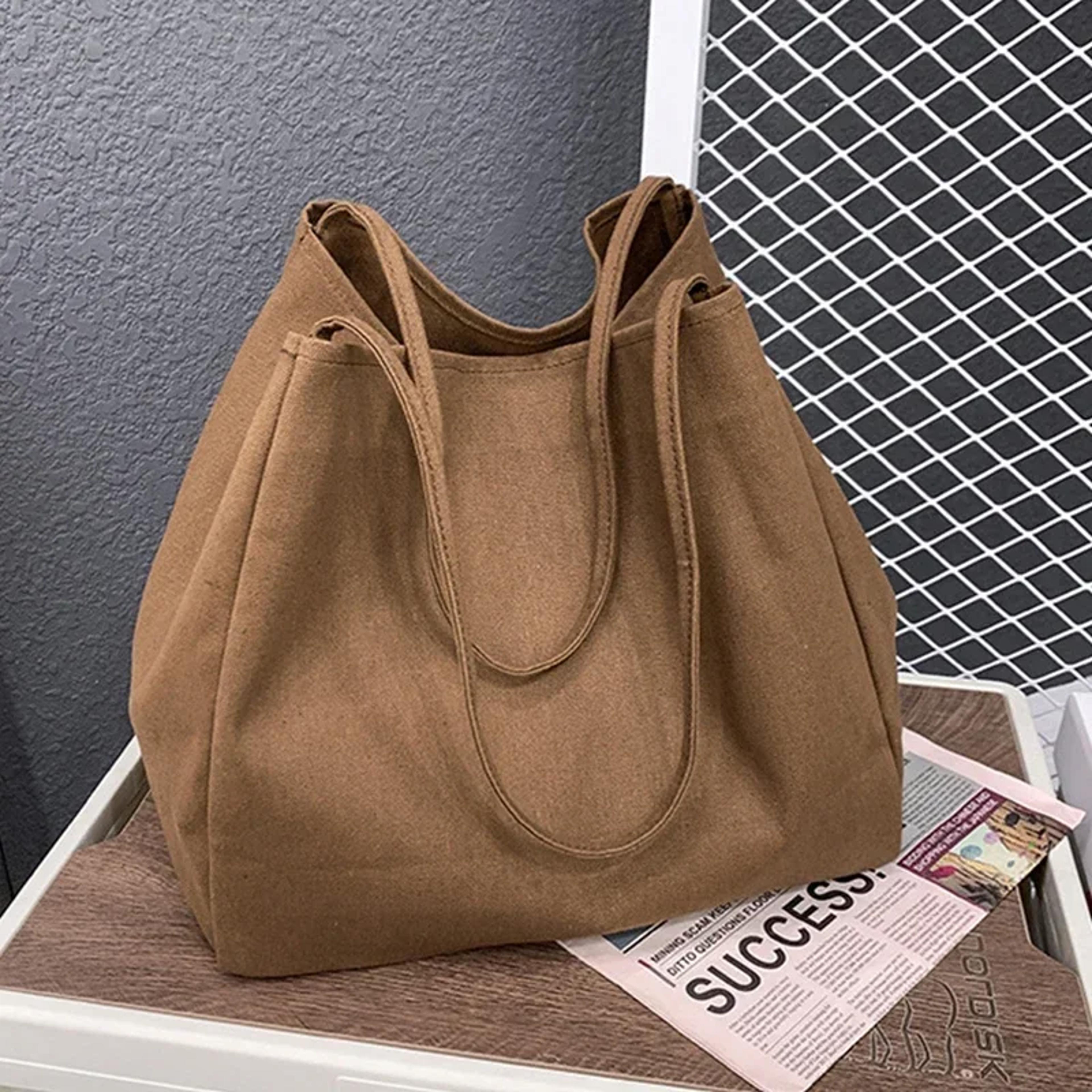 Large Capacity Canvas Tote Bag Reusable Grocery Shopper For Women Travel Shoulder Bag 6